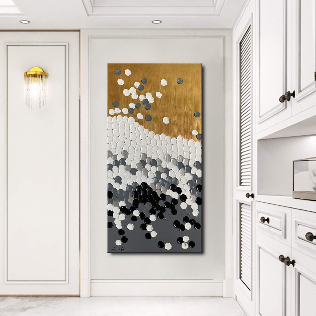 Hand Painted Textured Canvas Abstract Wall Art - Modern Contemporary Framed Painting for Living Room Decor | Perfect for Home, Office & Gift Giving