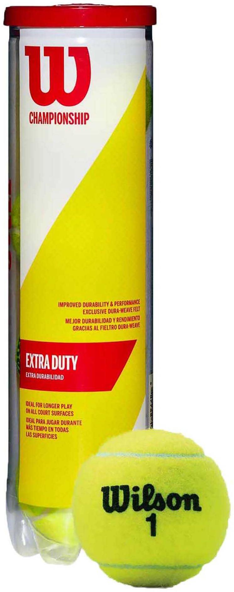 Championship Extra Duty 4 Tennis Balls - Premium Tennis Balls for Competitive Play, Training & Outdoor Sports - Perfect for Tennis Courts, Clubs & Practice Sessions