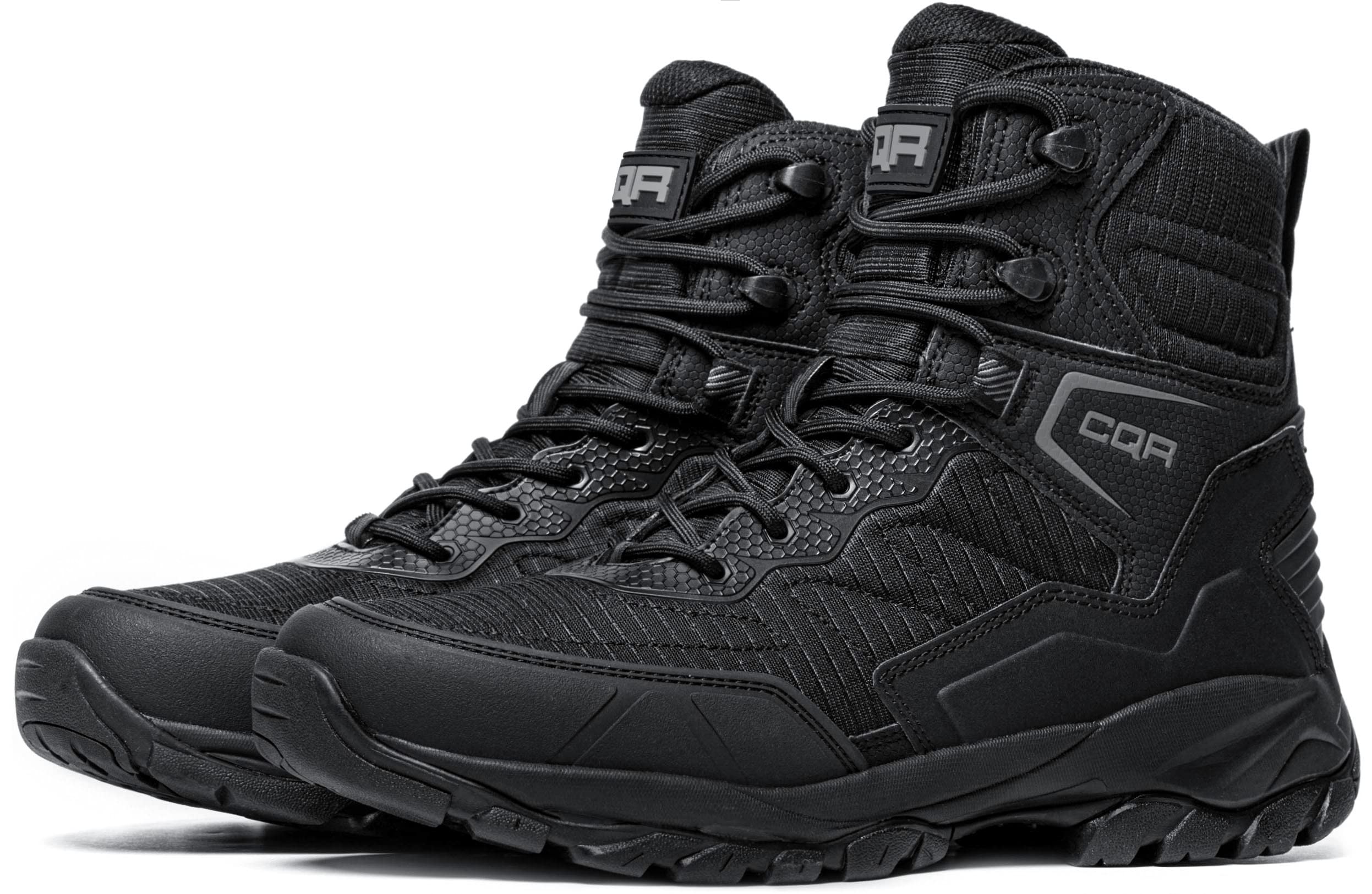 CQR Men's Military Tactical Boots - Lightweight 6 Inch Combat Boots for Hiking, Work & Outdoor Activities | Durable EDC Work Boots with Slip-Resistant Sole | Perfect for Army, Police & Construction
