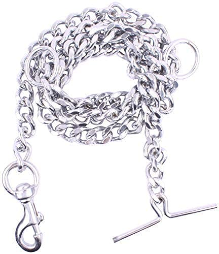 Heavy Duty Silver Grind No.12 Dog Chain Leash with Secure Hook - 60 Inch Strong Metal Dog Lead for Small Dogs & Puppies - Perfect for Training, Walking & Outdoor Adventures