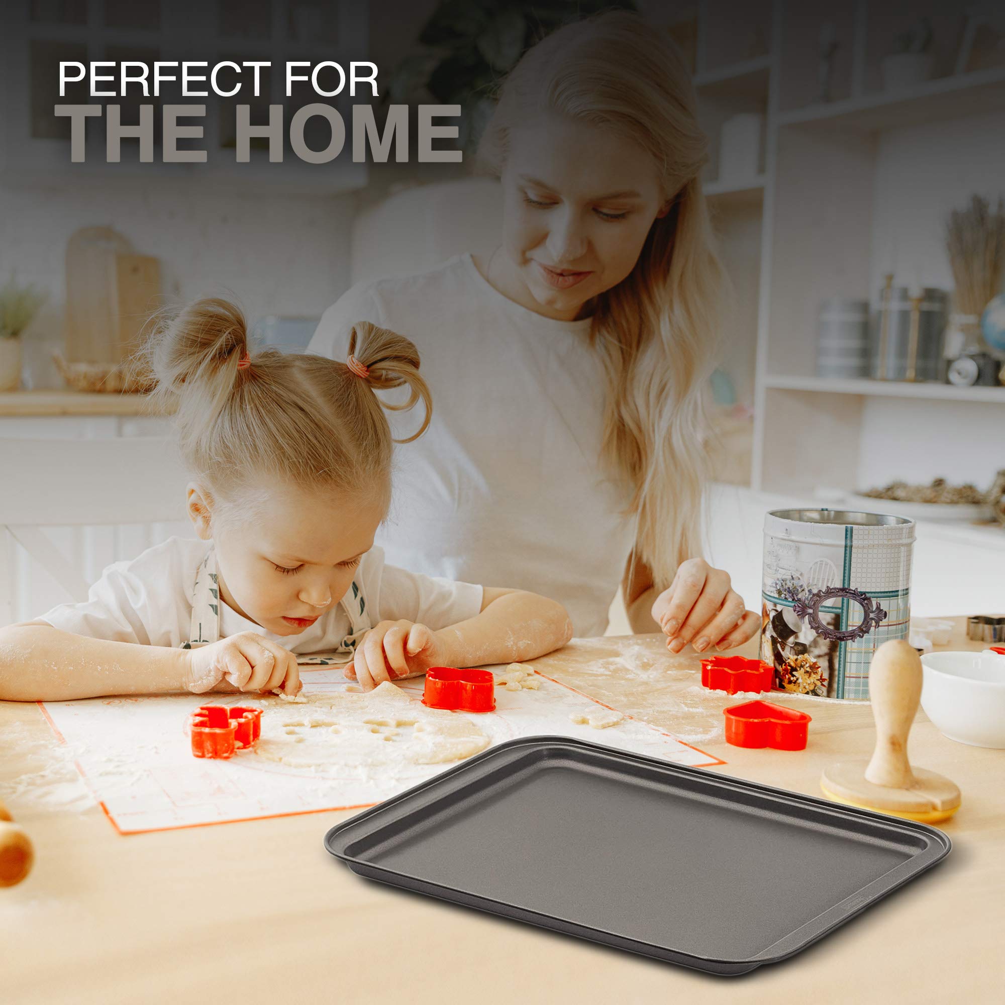 Premium Nonstick Baking Sheet 10x15 Inch - Heavy Duty Steel, Oven Safe, Rust & Scratch Resistant - Perfect for Cookies, Pastries, Bread & Pizza - Ideal for Home Baking, Commercial Kitchens & Restaurant Use