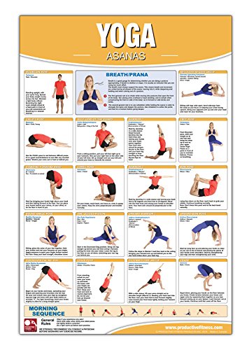Laminated Yoga Asana Poster - Hatha, Flow & Ashtanga Yoga Poses Chart for Home & Studio Practice | Yoga Stretches, Workout Guide & Positions Reference | Perfect for Yoga Teachers, Beginners & Fitness Enthusiasts