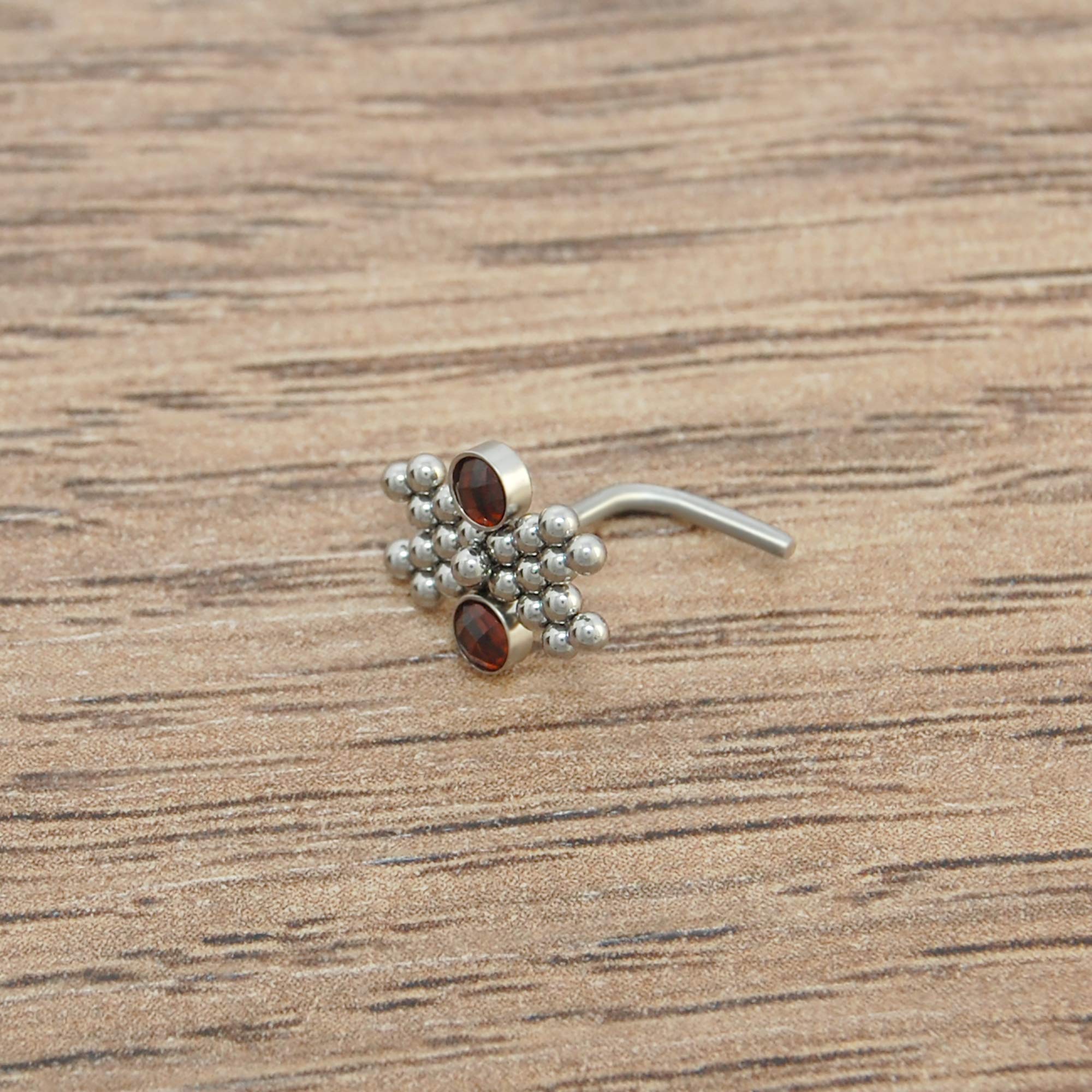 Surgical Steel Nose Ring Stud - Garnet Nostril Screw Stud for Nose Piercing Jewelry | Perfect for Everyday Wear, Parties & Special Occasions