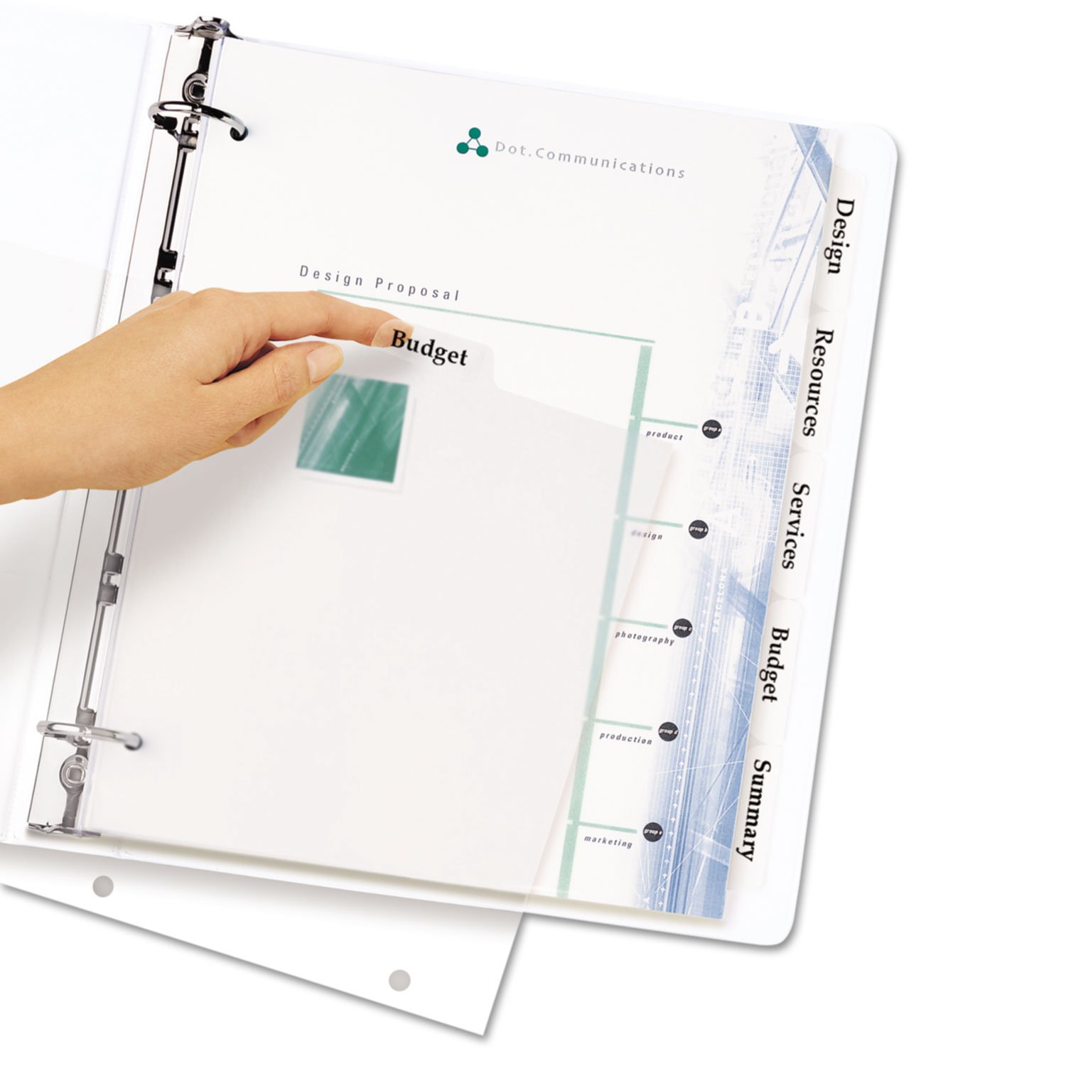 Avery 11449 Clear Plastic Dividers with 5-Tab Index Maker - Print & Apply Letter Size Labels for Office Organization & Filing Systems | Perfect for Binders, Folders & Document Management