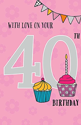 40th Birthday Cupcake Card - Age 40 Celebration Greeting Card for Women & Men - Perfect for Milestone Birthday Parties, Anniversaries & Special Occasions