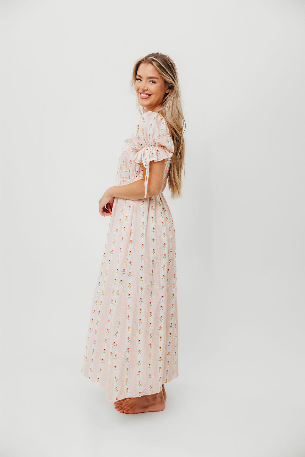 Savanna Steppe 100% Cotton Maternity Dress in Pink Rose - Bump Friendly & Inclusive Sizing (S-XL) - Perfect for Pregnancy, Nursing, and Casual Wear
