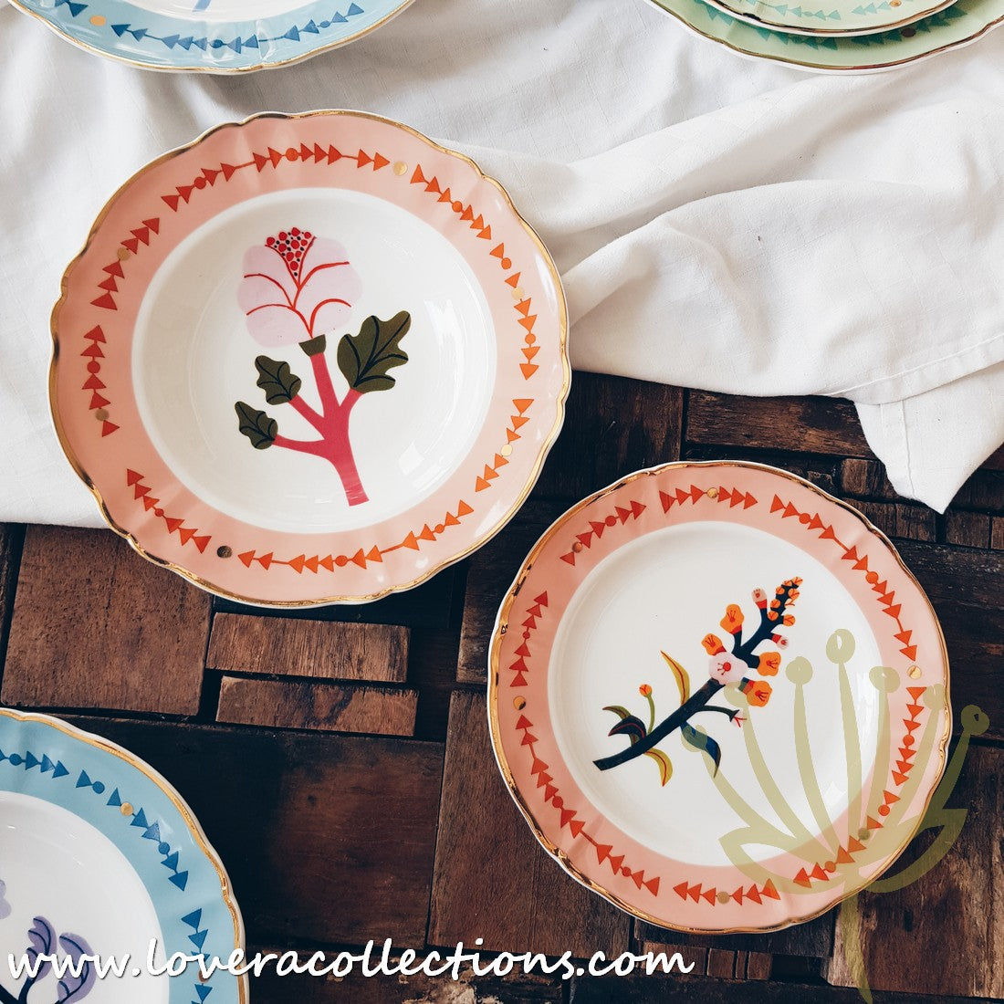 Bitossi Italy Botanica Dinnerware Set - Premium Ceramic Plates, Bowls & Mugs - Elegant Floral Design for Dining, Entertaining & Home Decor (50% Off Clearance Sale)