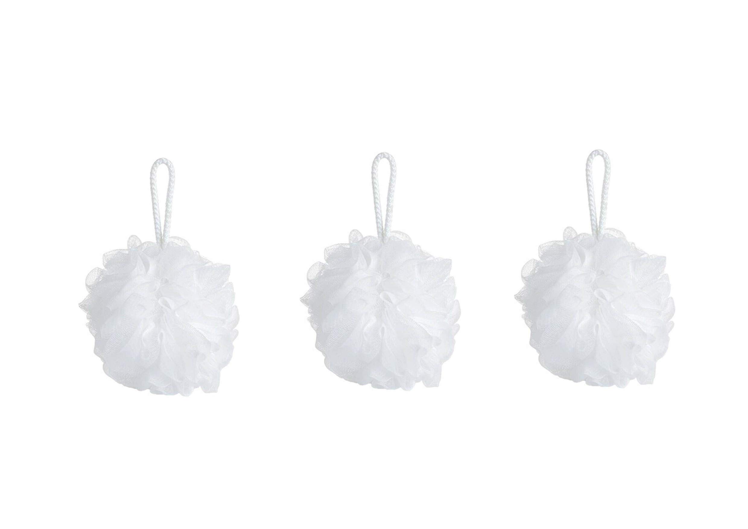 3 Pack Exfoliating Loofah Sponge Ball - Mesh Bath & Shower Scrubber for Deep Cleansing & Skin Renewal - Perfect for Daily Body Scrub, Spa & Exfoliation Routine
