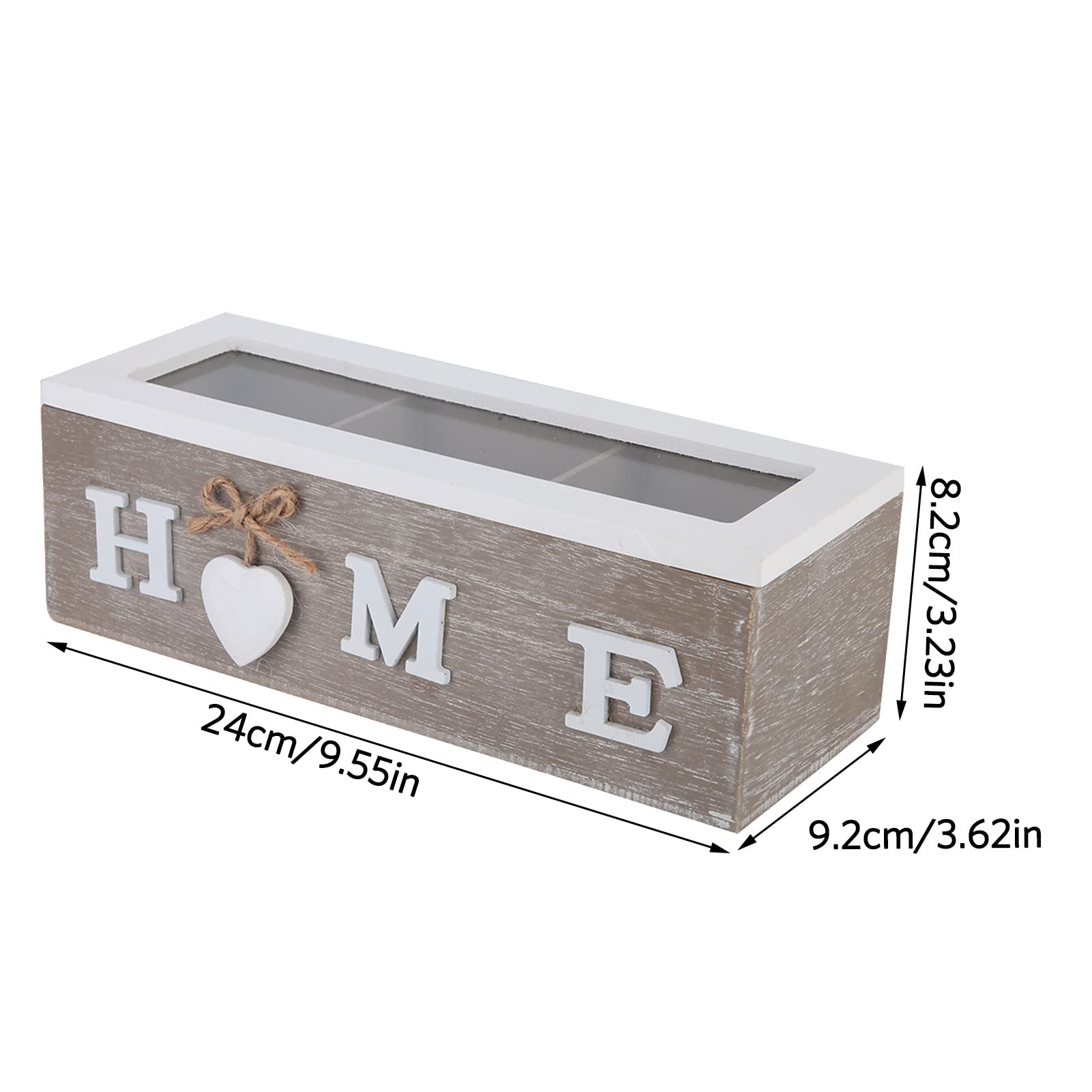Premium Wooden Tea Box with Lid - Tea Bag Organizer & Storage Chest - Clear Sampler Assortment Box for Loose Leaf & Bagged Teas - Perfect for Kitchen, Pantry, or Gift Giving