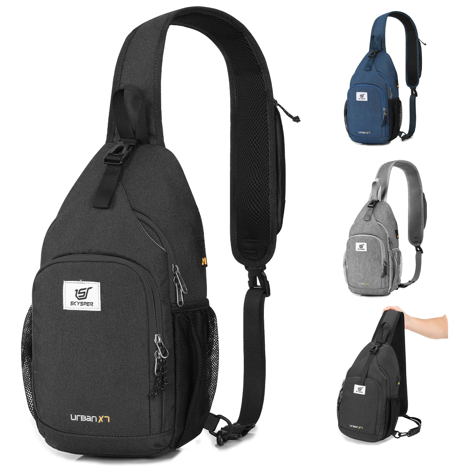 SKYSPER Anti-Theft Waterproof Travel Sling Bag for Men & Women - Lightweight Crossbody Shoulder Backpack for Hiking, Commuting & Daily Use - Secure Chest Pack with Adjustable Strap for Outdoor Activities & Urban Adventures