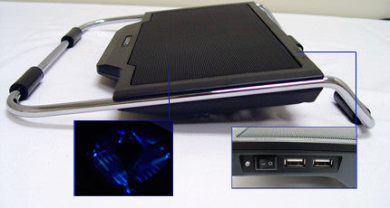 Logisys NP2000BK Laptop Cooling Stand with Blue LED - Portable Cooling Pad for Gaming Laptops & Notebooks - Perfect for Home Office & Gaming Setup