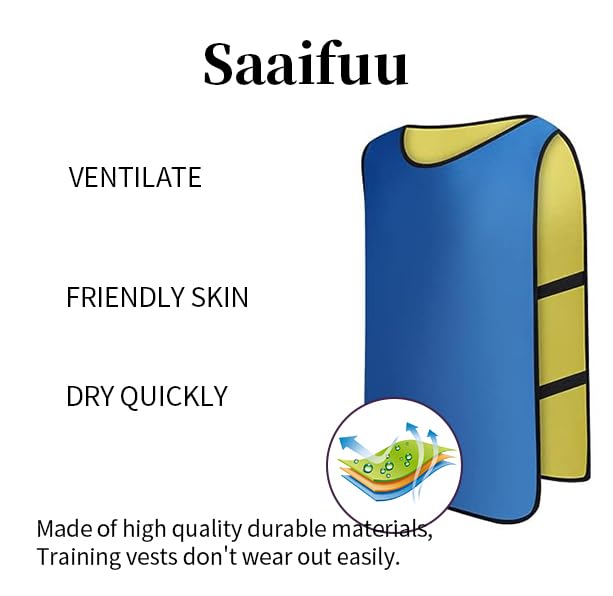 12 Pack Reversible Numbered Pinnies - Double Sided Scrimmage Vests for Kids & Adults - Team Practice Jerseys for Soccer, Basketball & Sports Training