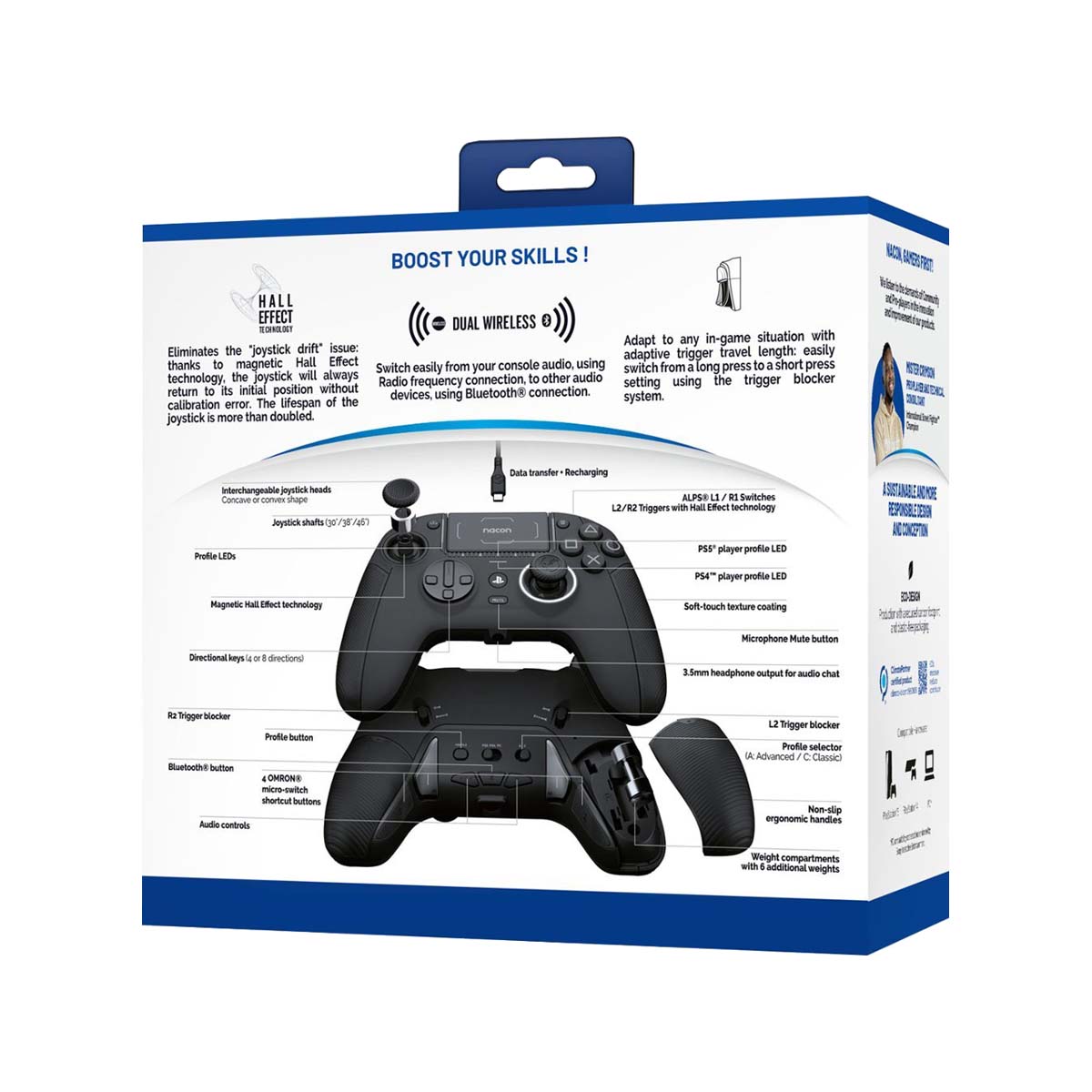 Nacon Revolution Pro 5 PS5 Controller - Black Wireless Gaming Controller for PlayStation 5 - Pro-Level Precision for Competitive Gaming, FPS & Sports Games - Perfect for Esports & Long Gaming Sessions