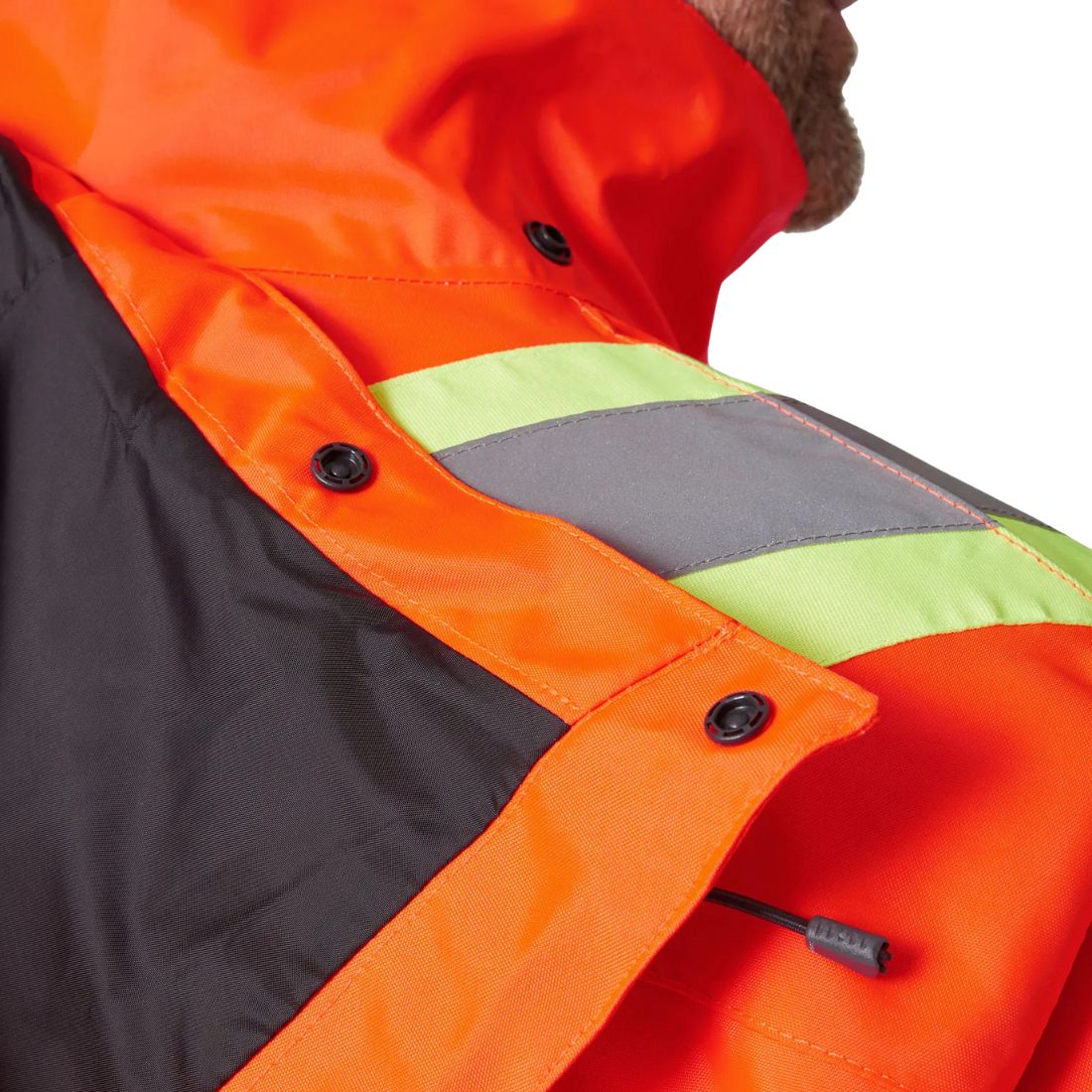 Helly Hansen Alta Hi Vis CSA Certified Men's Waterproof Shell Jacket - High Visibility Safety Orange for Construction & Outdoor Work
