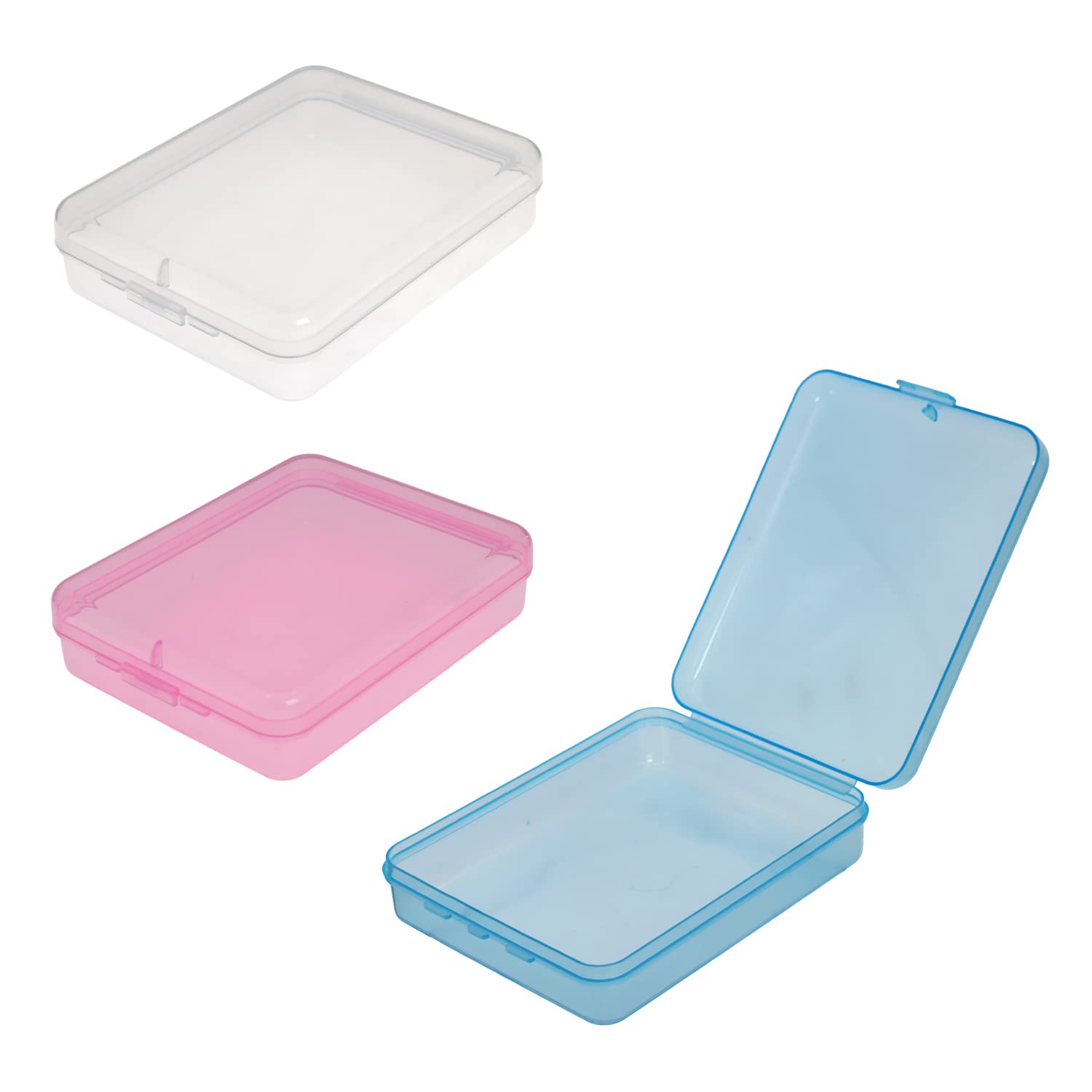 KRISMYA 3-Piece Travel Cosmetic Organizer Set - Portable Cotton Pad Holder, Swab Dispenser & Dental Floss Box with Clear Lid - Perfect for Makeup Storage, Bathroom Organization & Travel Essentials