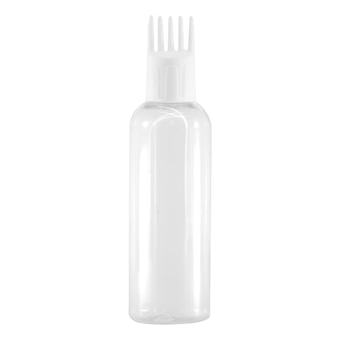 **Mclear Empty Cylindrical Bottle with Applicator Brush – 1oz Hair Oil, Shampoo, Medicine & Dye Applicator – Perfect for Root Touch-Ups, Hair Treatments & DIY Beauty (Pack of 1)**