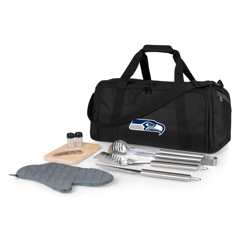 NFL BBQ Kit & Cooler Tote Set - Premium Barbecue and Picnic Accessories for Tailgating, Camping & Outdoor Parties | Insulated Cooler Bag with Grill Tools