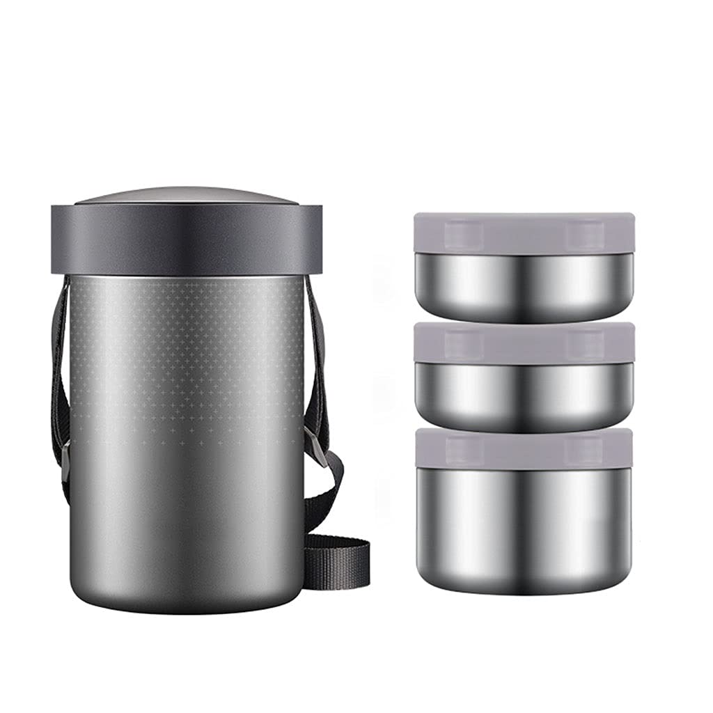 **Stainless Steel Insulated Lunch Box - 3-Layer Compartment Bento Box for Students & Adults, 304 Stainless Steel Vacuum Insulation, Super Long Heat Retention, Perfect for School, Office & Picnics**