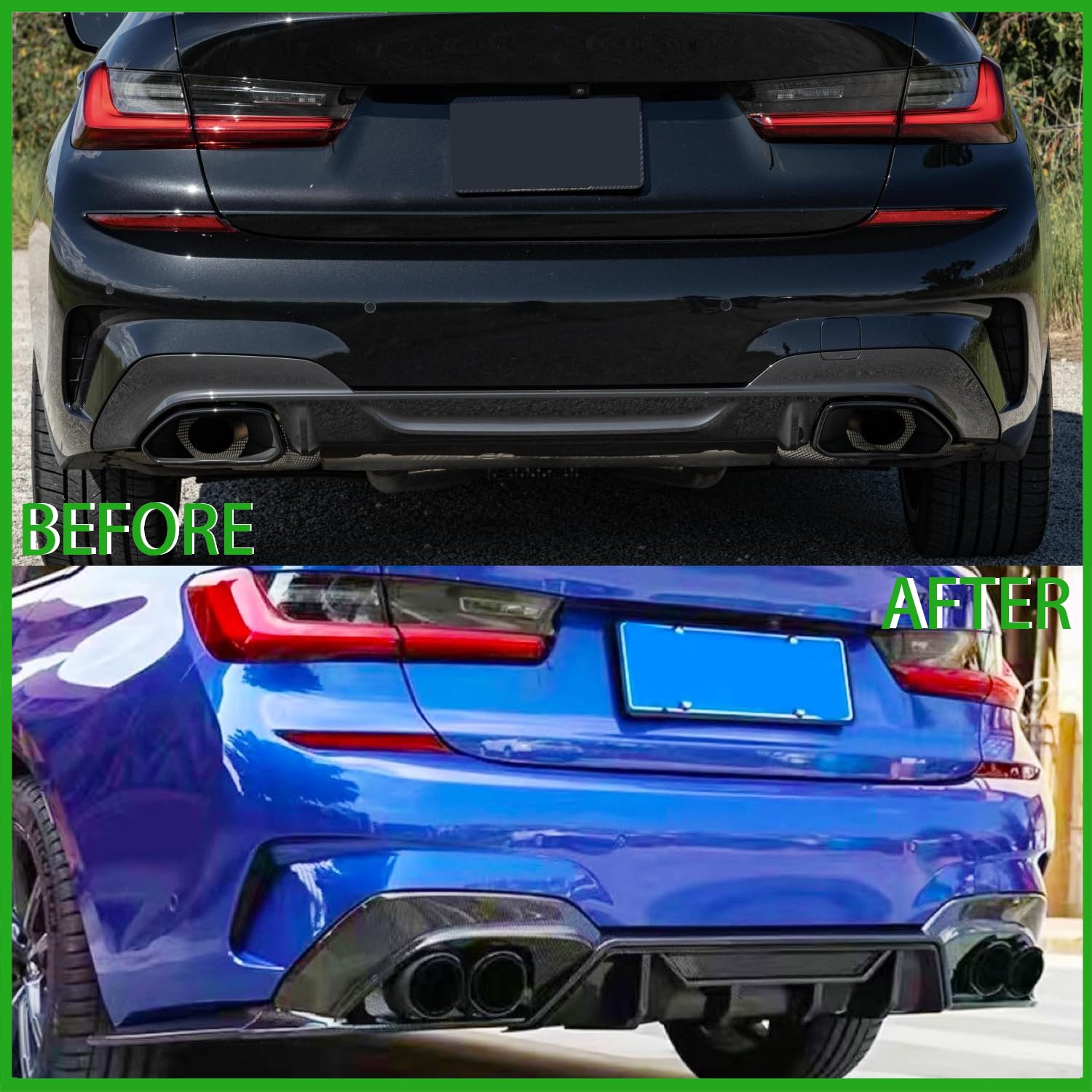 Carbon Fiber Rear Diffuser Lip for 2019-2022 BMW 3 Series G20 330i M340i - M Sport Rear Bumper Compatible Splitter - Enhance Aerodynamics & Style for Street Racing & Car Shows