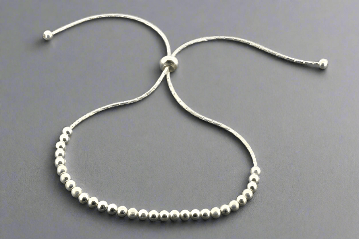 Sterling Silver Multi-Strand Beaded Bracelet for Women - Elegant Stackable Jewelry for Everyday Wear & Special Occasions