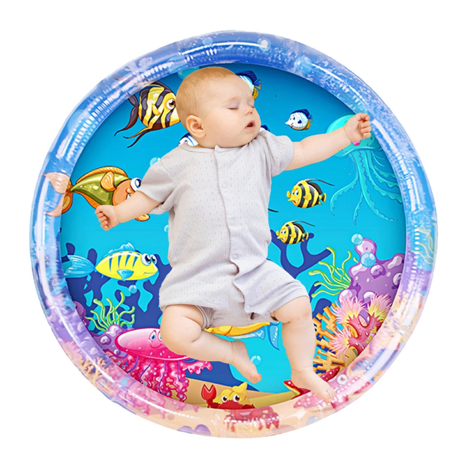 **Inflatable Baby Water Play Mat - Large Sensory Activity Center for Motor Development & Muscle Strengthening | Portable Tummy Time Mat for Infants & Toddlers | Perfect for Indoor & Outdoor Water Play**