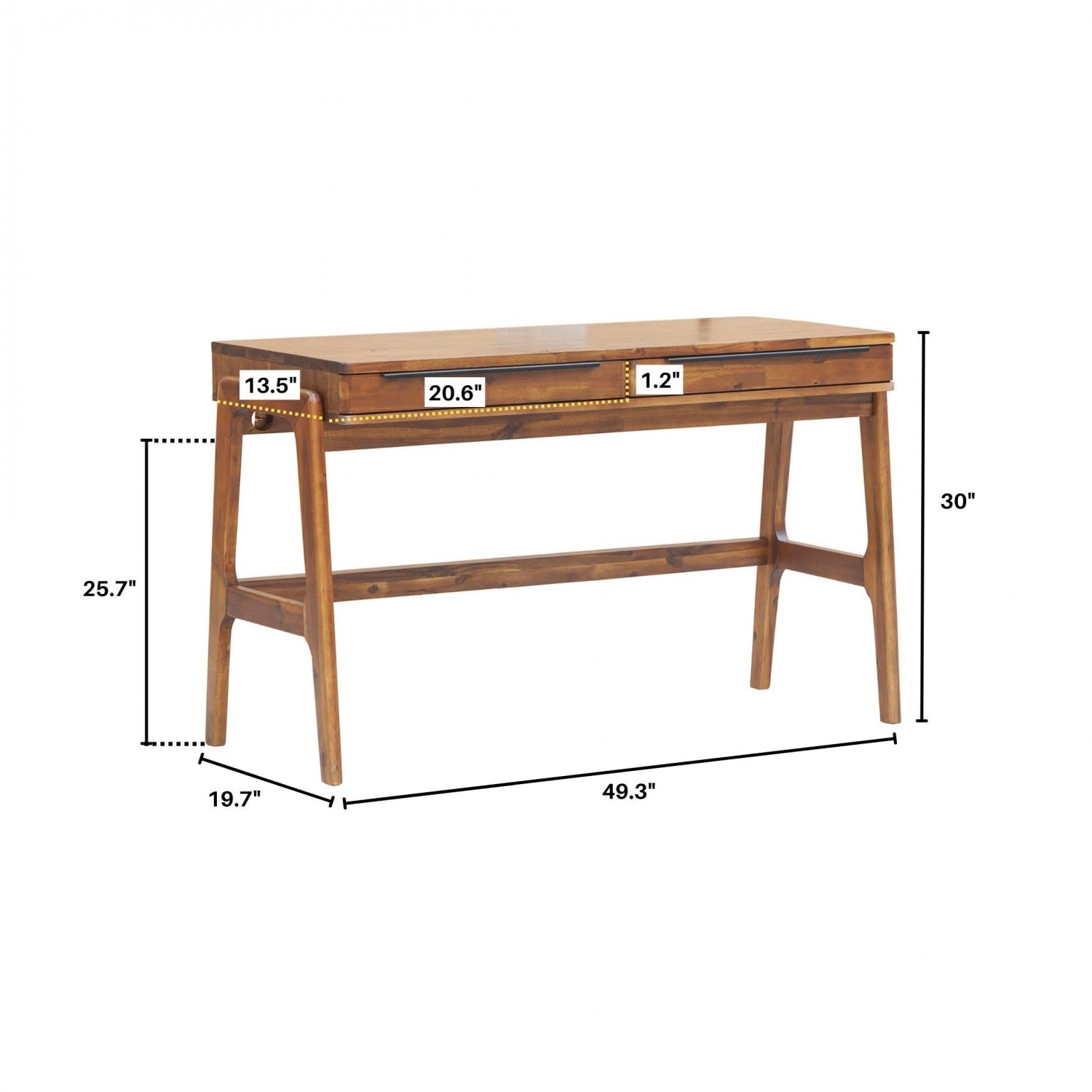 Stylish Brown Wooden Writing Desk for Home Office - Perfect for Study, Work & Remote Learning