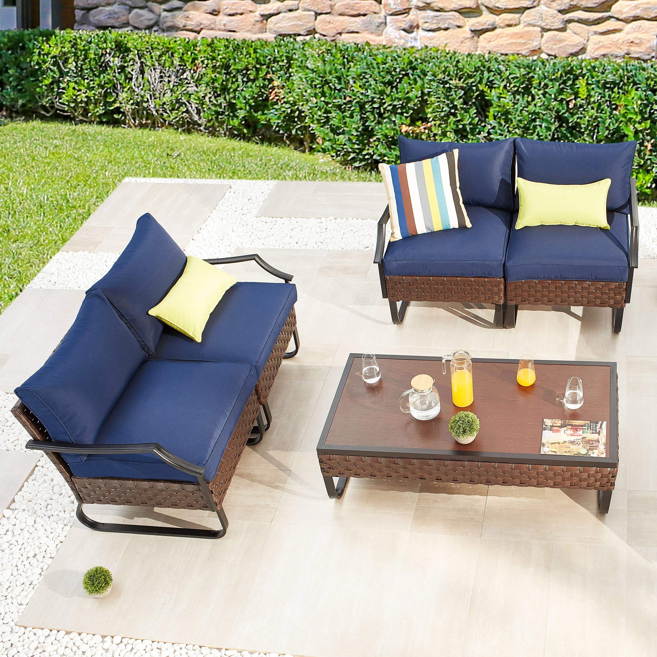 **PatioFestival 8-Piece Outdoor Furniture Set with Thick 8.66