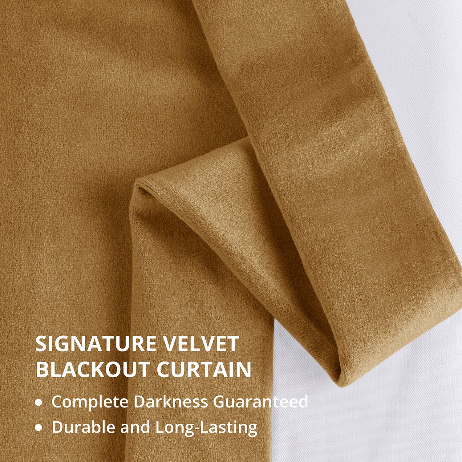 Amber Gold Signature Extra Wide Blackout Curtains for Bedroom - Soft Velvet Thermal Insulated Drapes, Noise Reducing Window Treatments for Living Room & Nursery (Black)