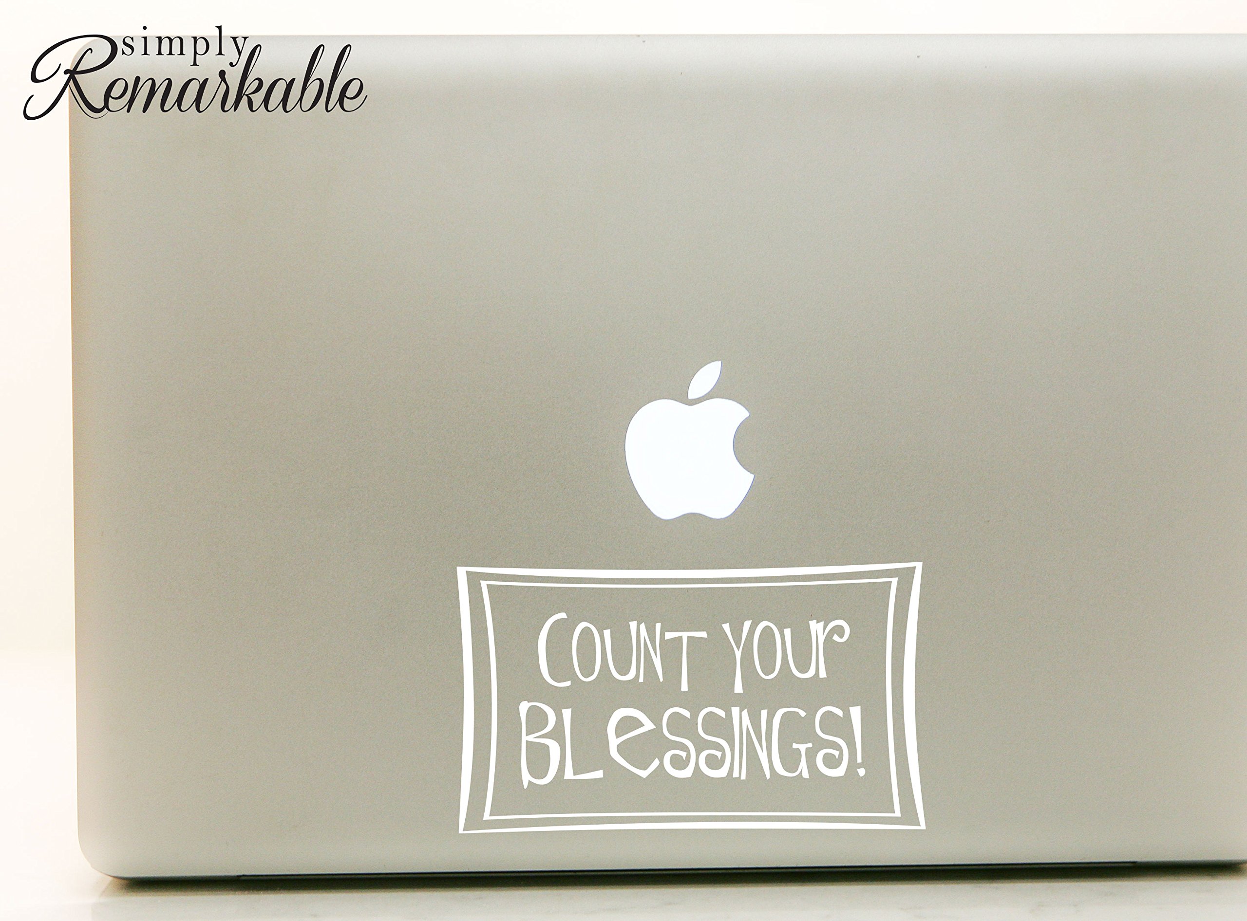 Count Your Blessings Vinyl Decal Sticker - 5.2 x 3 Inch Waterproof Sticker for Laptop, Wall, Car, MacBook, Phone - Perfect for Home Decor, Office, Gifts & Personalization