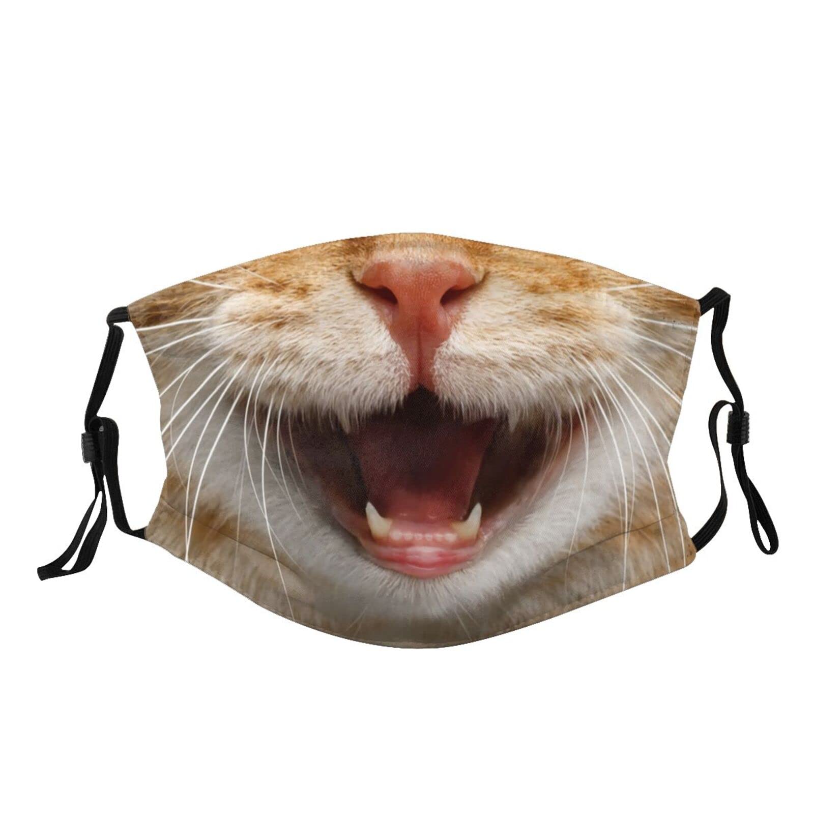Funny Animal Face Mask - Washable & Breathable Reusable Cloth Mask with Filters for Adults, Women, Men & Youth - Perfect for Halloween, Cosplay, Parties & Daily Protection