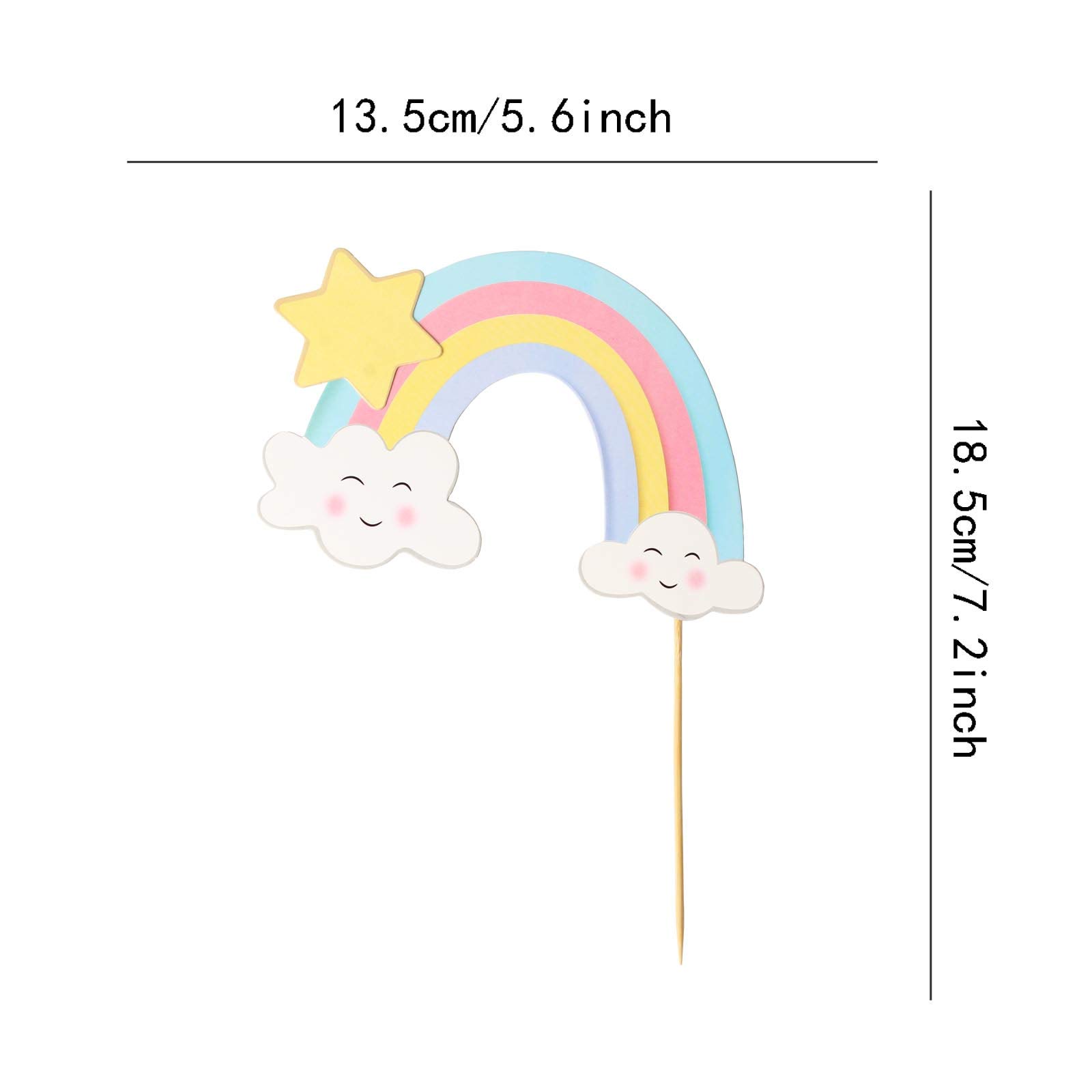 Happy Birthday Cake Topper - Rainbow Cloud Cake Decorations for Kids Birthday Parties | Perfect for Children's Cakes, Cupcakes & Dessert Table Decor