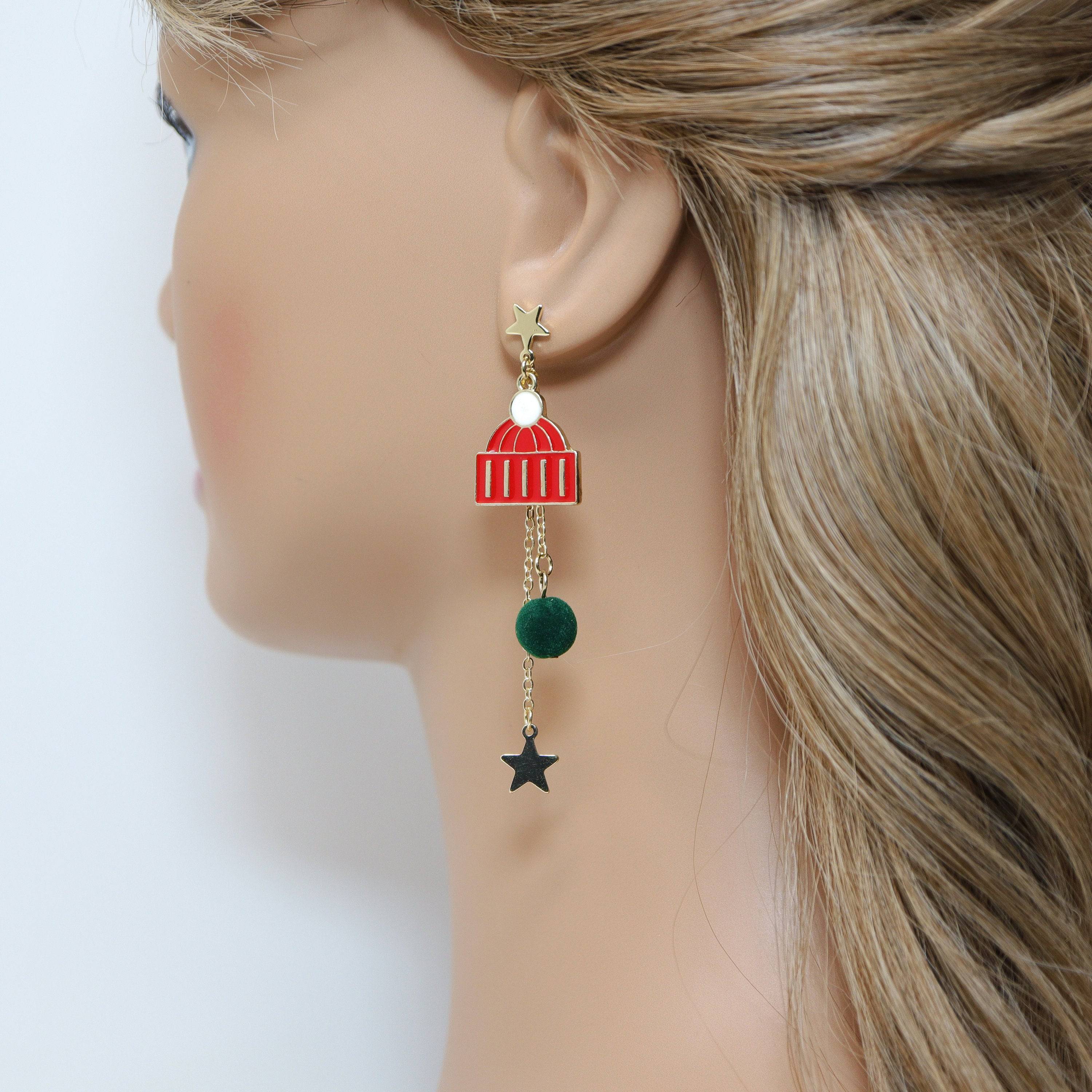 Festive Christmas Themed Earrings - Long Tassel Dangle Statement Holiday Jewelry for Women | Perfect for Christmas Parties, Gift Giving & Holiday Celebrations