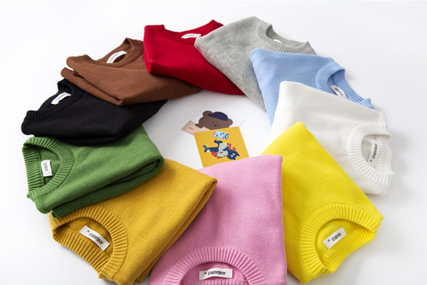 ACESTAR Boys and Girls Uniform Cotton Crew Neck Sweater - Long Sleeve Pullover Knit Top for School, Casual Wear & Family Photos | Soft Comfortable Kids Sweater for Fall Winter Season