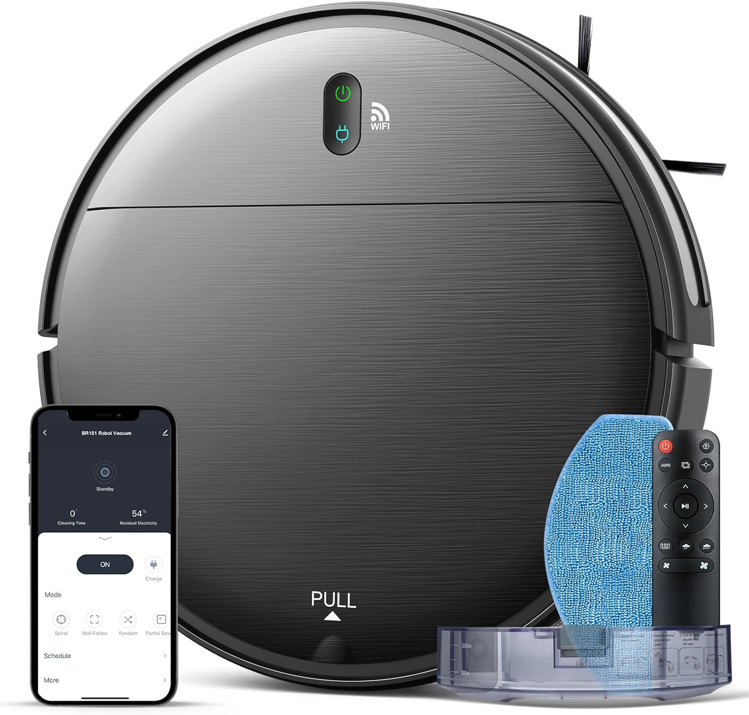 Smart Robot Vacuum Mop Combo - WiFi/App Control for Hard Floors & Pet Hair