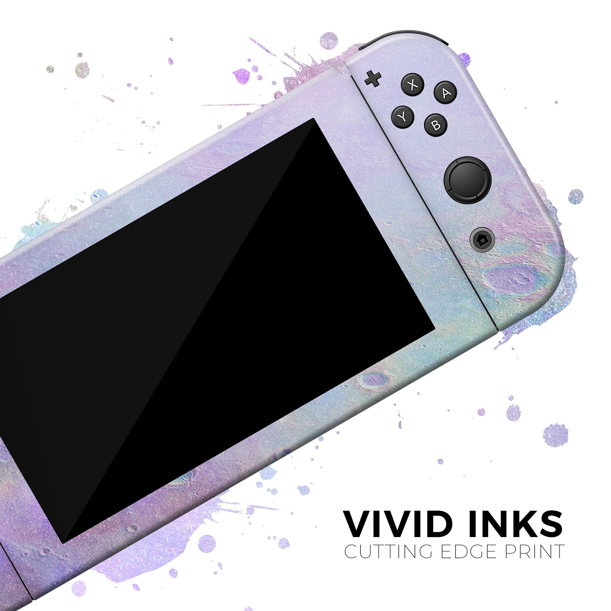 Nintendo Switch Pro Controller Skin - Removable Vinyl Wrap Cover with Tie-Dye Cratered Moon Design | Scratch-Resistant Protective Decal | Perfect for Gaming Protection & Customization