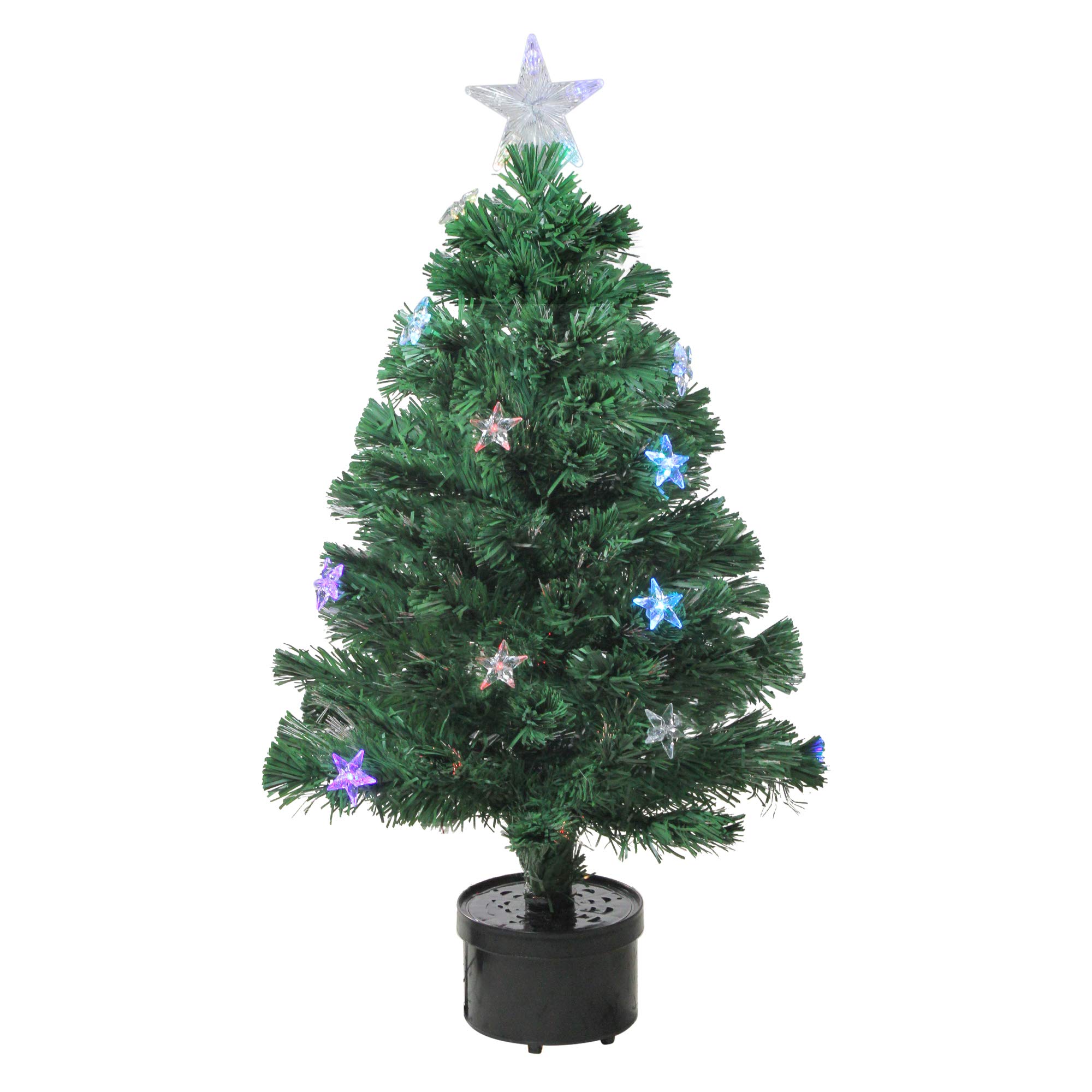3ft Pre-Lit LED Color Changing Fiber Optic Christmas Tree with Multicolor Lights - Perfect for Holiday Home Decor, Office Party & Festive Gift Giving