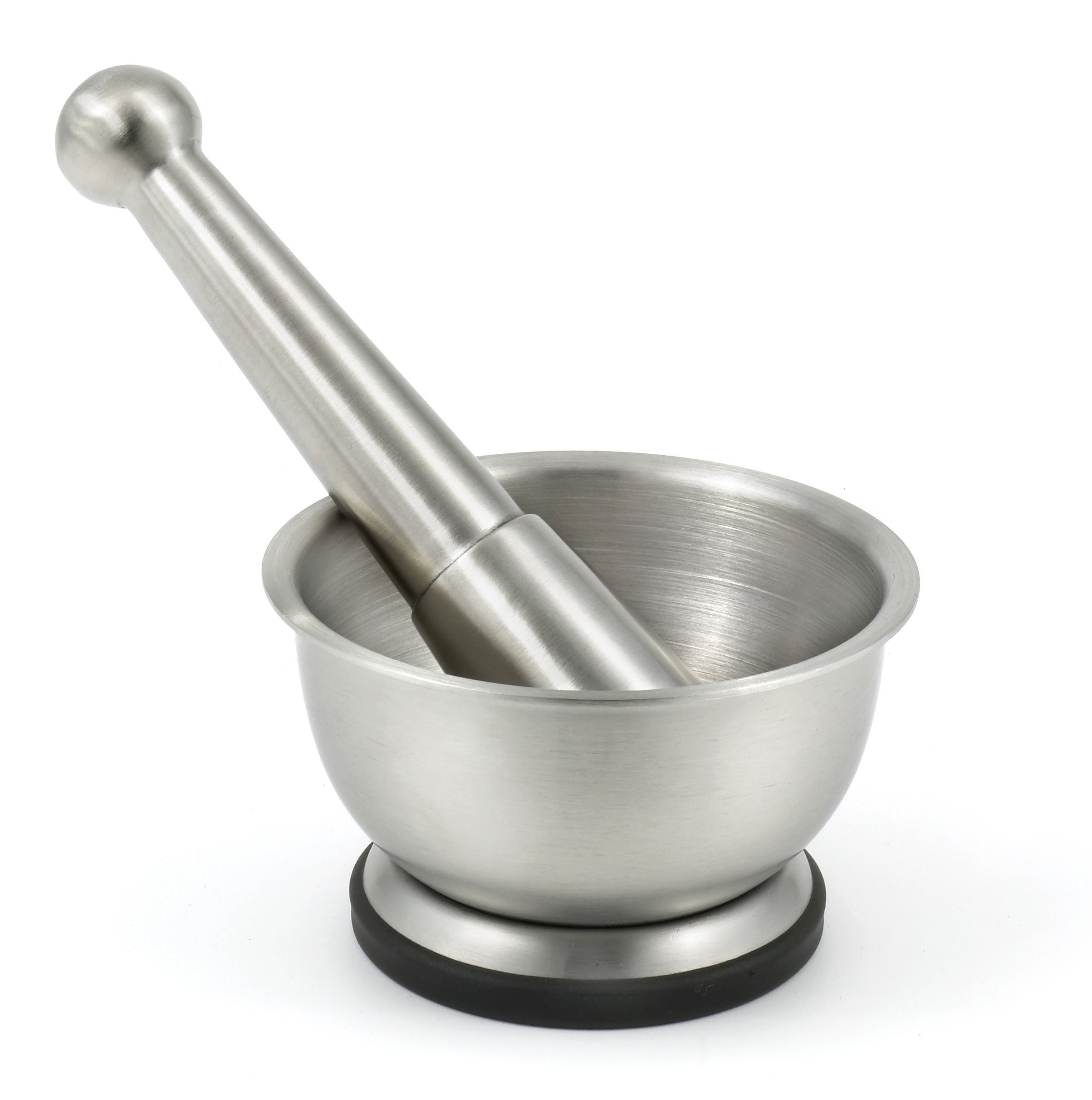 Premium 75552 Brushed Stainless Steel Spice Grinder & Mortar Pestle Set - 1 Cup Molcajete for Fresh Herbs, Peppercorns & Spices - Durable Kitchenware for Home Cooking, Baking & Mexican Cuisine