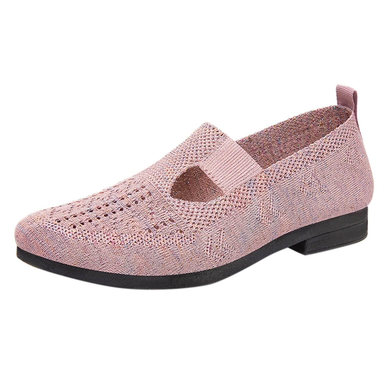 YSJZBS Women's Breathable Lace-Up Flats - Lightweight Casual Work Shoes for Women & Men | Unisex Comfortable Sneakers for Walking, Office, Gym & Everyday Wear (Pink)