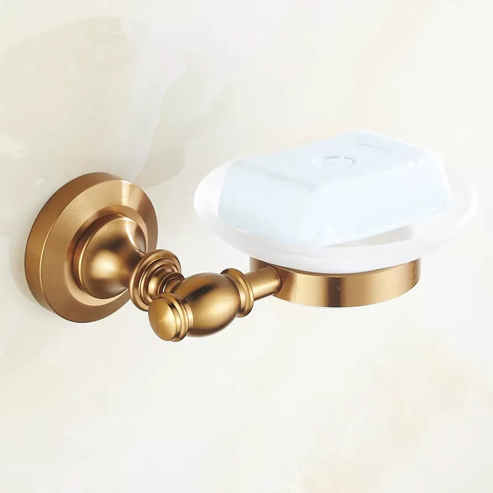 YHSGY Vintage Gold Plated Aluminum Wall Mounted Soap Dish Holder - Space Saving Bathroom Organizer for Shower, Sink & Countertop - Rustproof Soap Box Rack for Luxury Home Decor