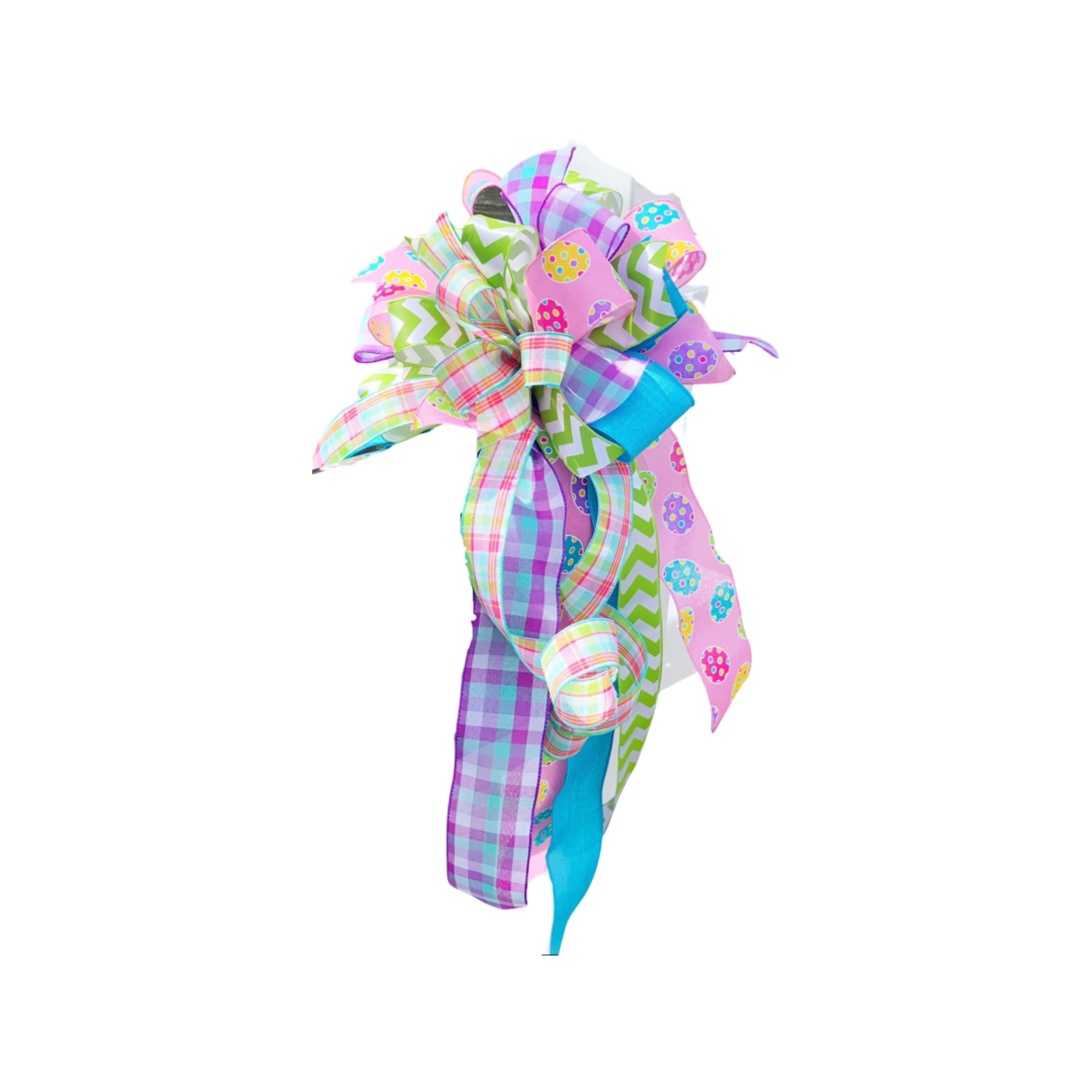 Easter Spring Bow for Mailbox & Wreath Decor - Colorful Holiday Home Decoration for Front Door, Porch, and Outdoor Festive Decor