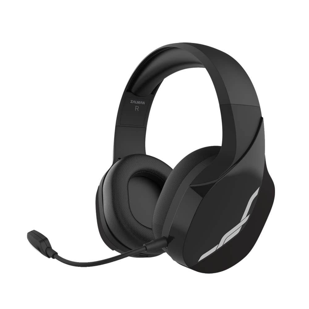Zalman HPS700 Archer Wireless Gaming Headset with Detachable Mic, LED Indicator, USB-C Charging & Memory Foam Ear Cushions - Perfect for PC Gaming, Music Streaming & Online Meetings (Black)