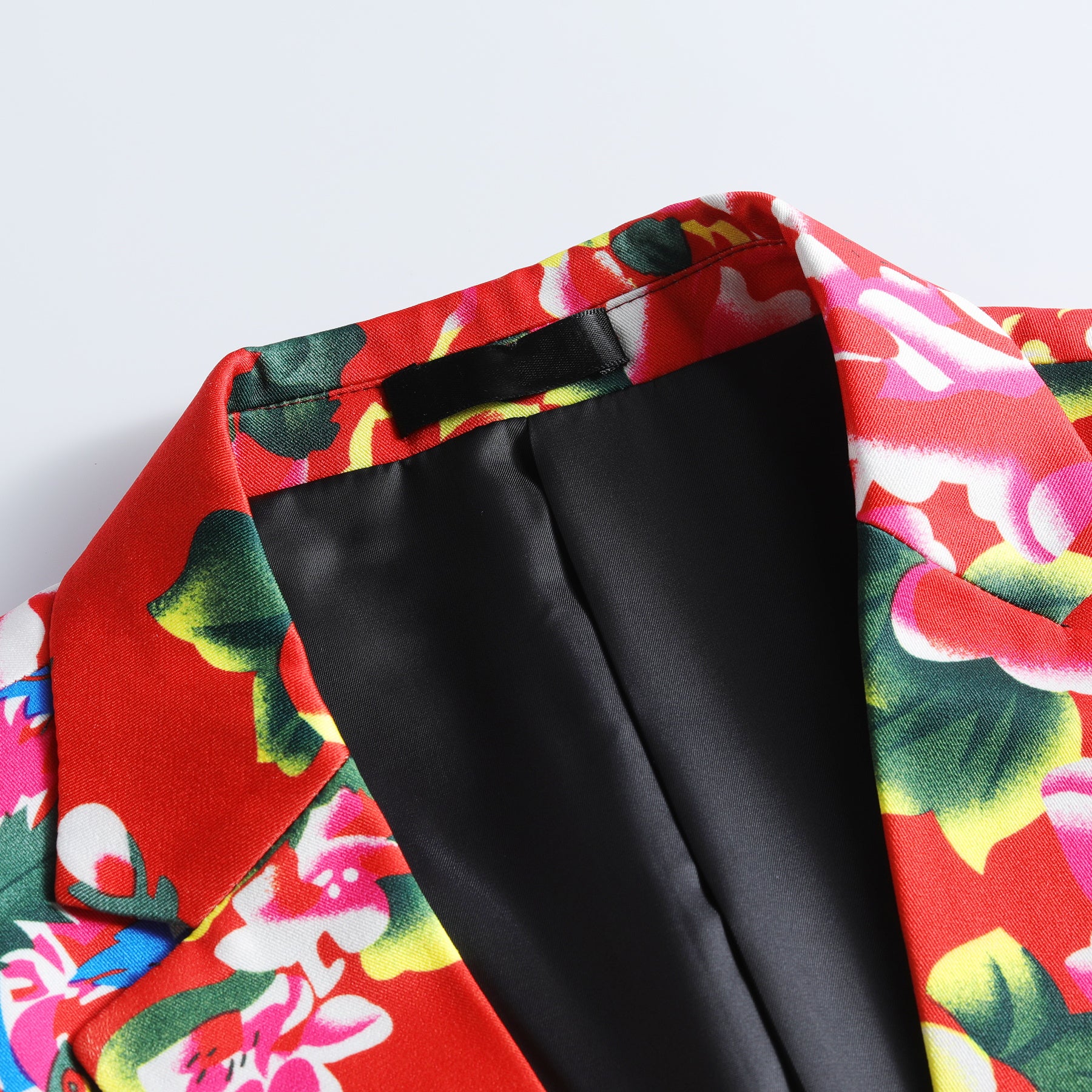 2 Piece Men's Red Bottom Big Flower Printed Suit Set - Stylish Matching Outfit for Casual Wear, Parties & Special Occasions