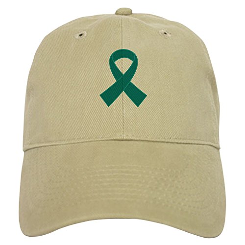 Khaki - Teal Ribbon Awareness Cap