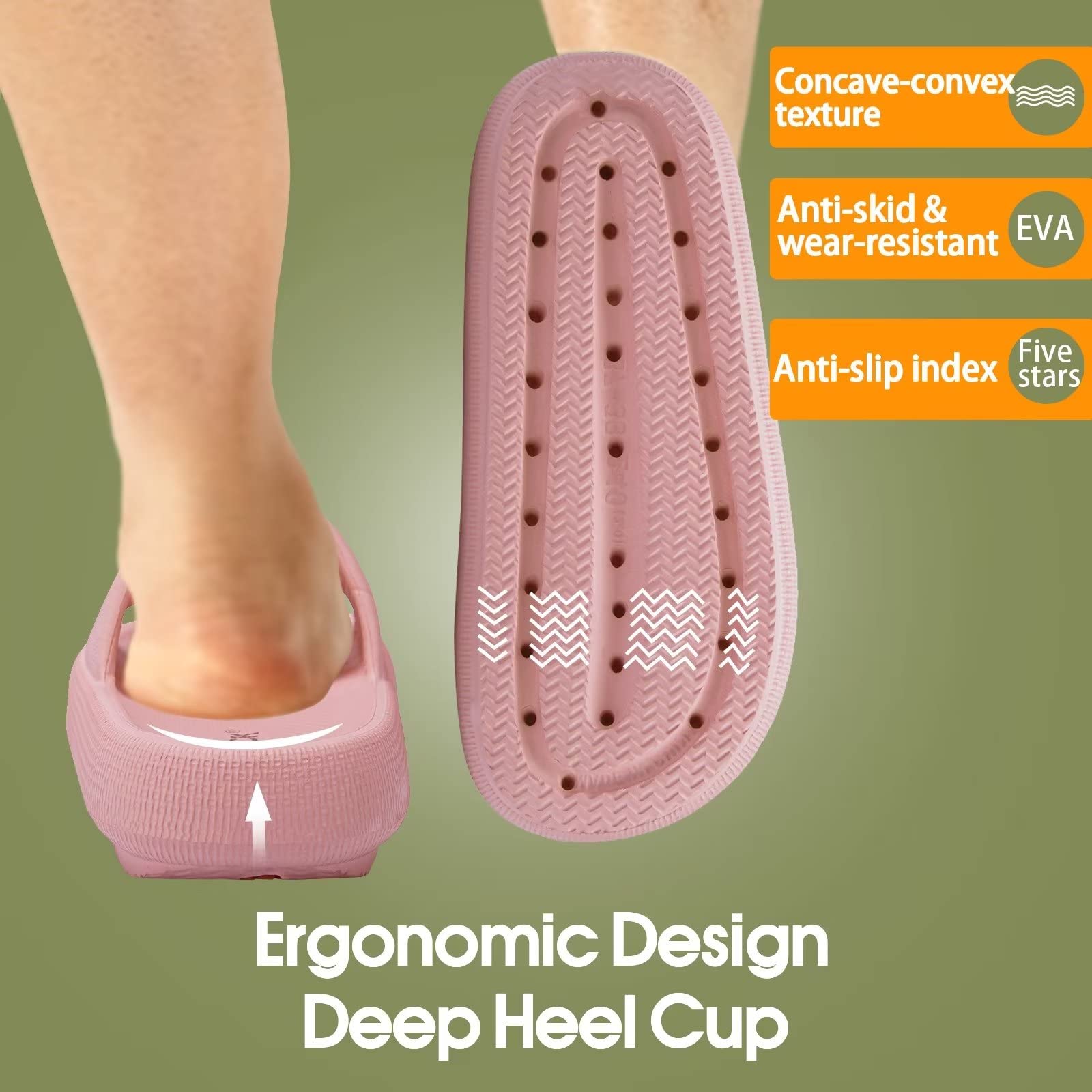EQUICK Cloud Slides Pillow Slippers for Women and Men - Ultra Soft Bathroom Sandals with Cushioned Thick Sole | Indoor & Outdoor Shower Slippers | Perfect for Home, Spa, Poolside, and Travel Use