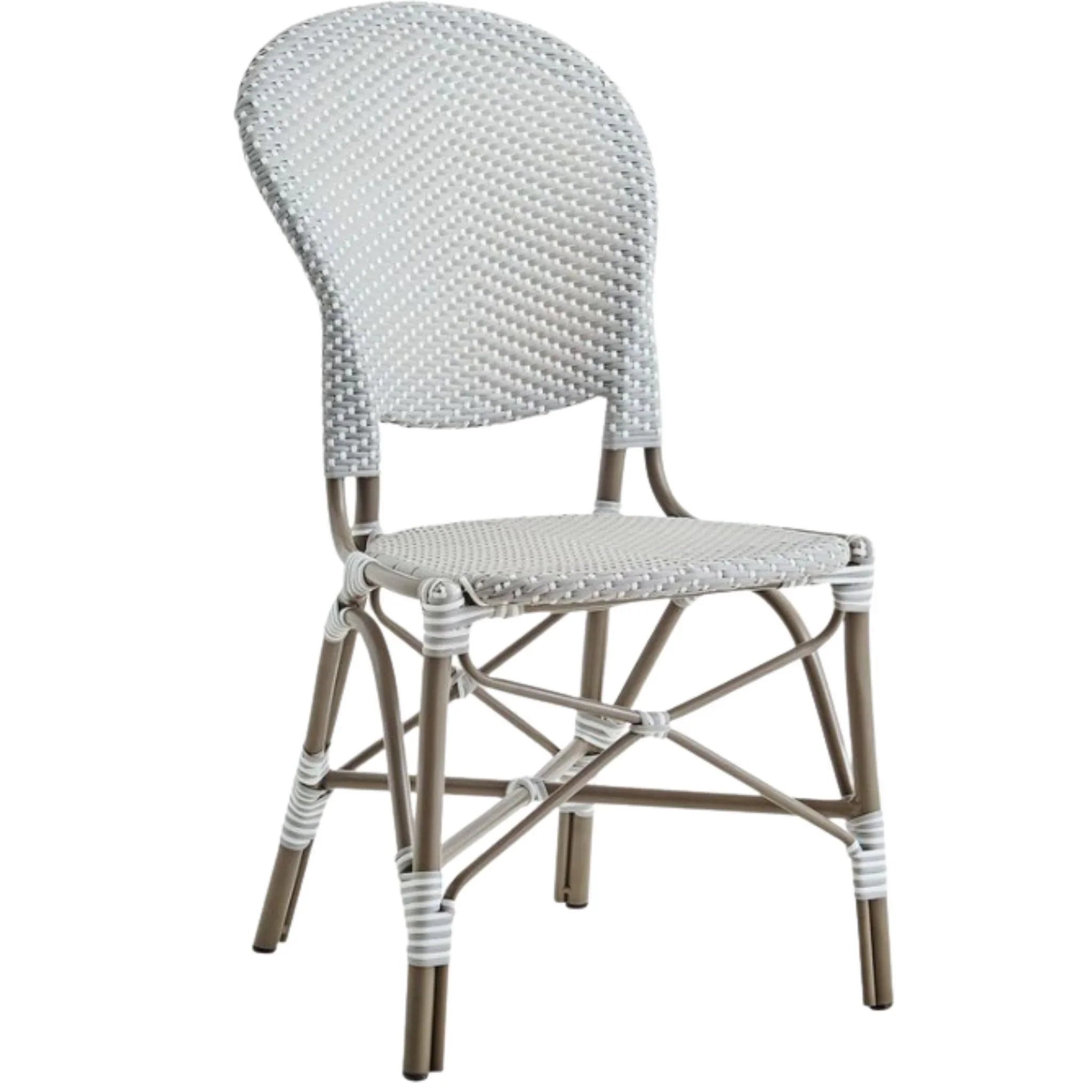 AluRattan™ Bistro Style Side Chair - Lightweight Outdoor Dining Chair with Aluminum Frame & Woven Rattan Seat (2 Color Options) - Perfect for Patio, Garden, Cafe & Restaurant Use