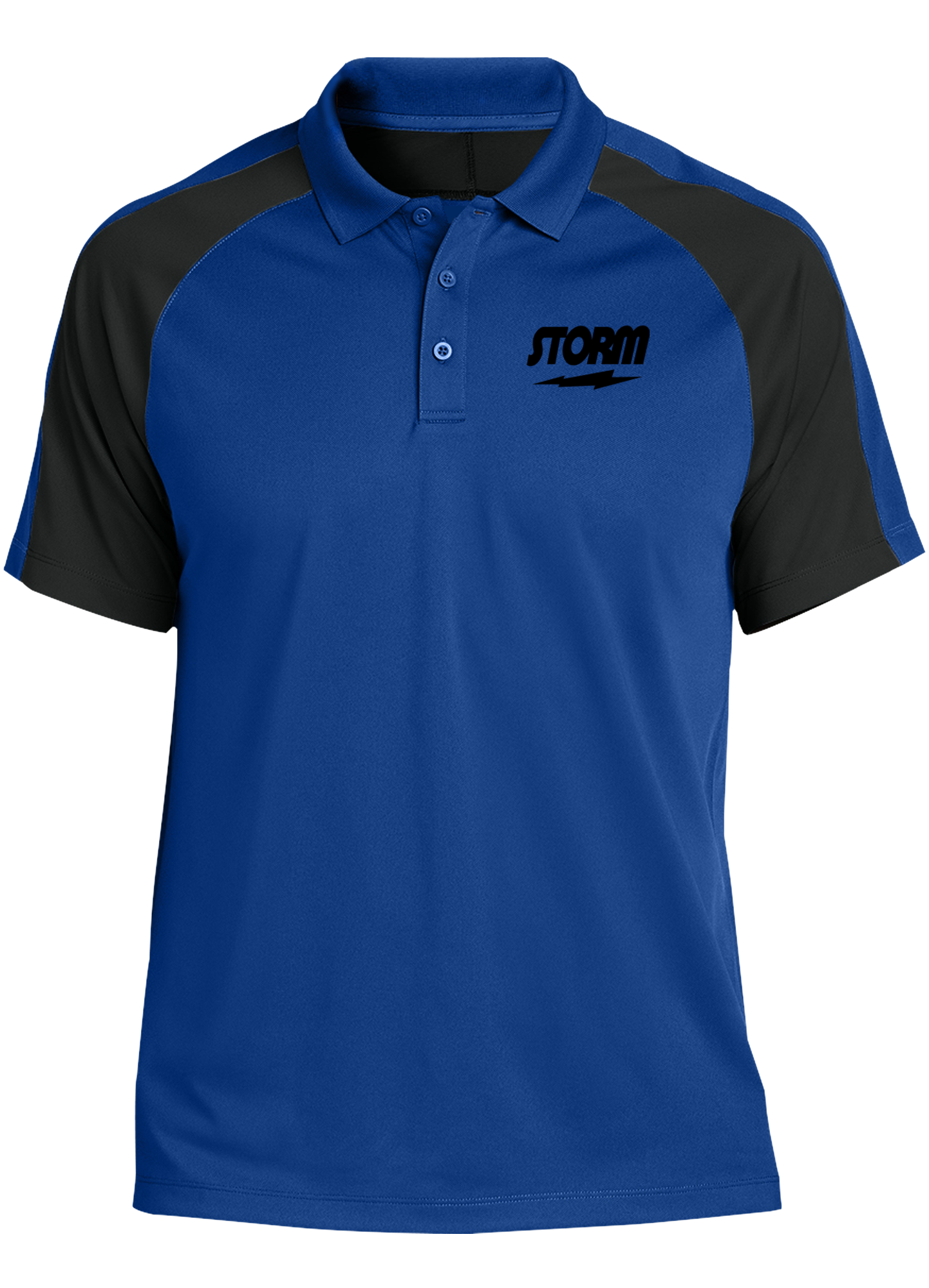 Storm Tournament Polo Shirt - Royal Blue & Black - Perfect for Golf, Tennis & Casual Wear