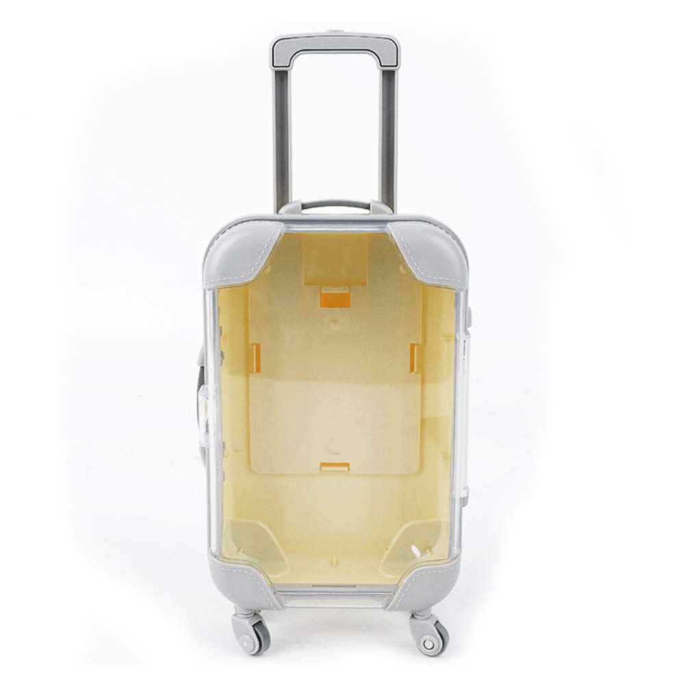 False Eyelashes Packaging Box - Mini Trolley Luggage Style Jewelry Storage Organizer Case (Yellow) | Perfect for Makeup Artists, Beauty Salons & Travel Accessories Organization