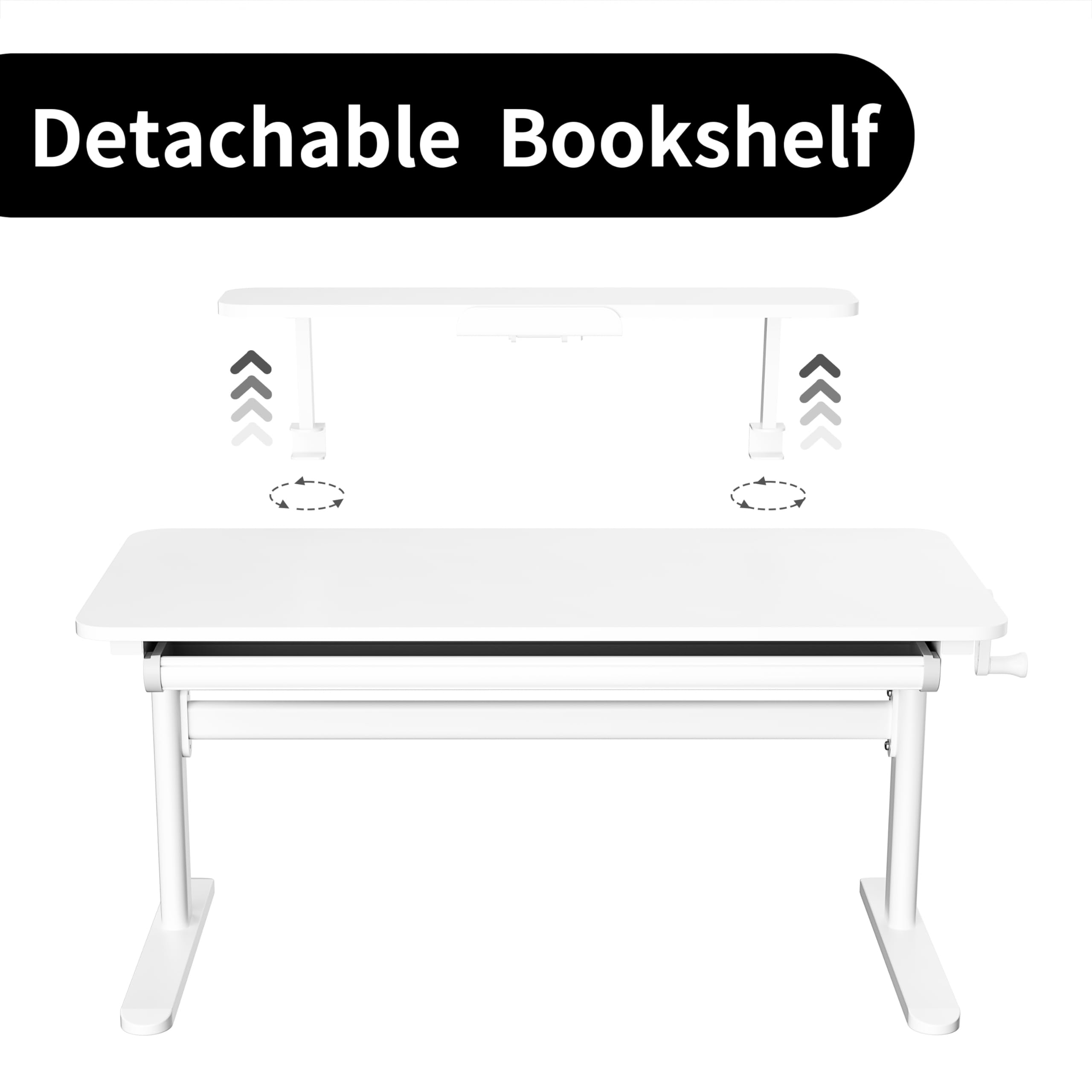 **Adjustable Kids Study Desk with Detachable Bookshelf - 47
