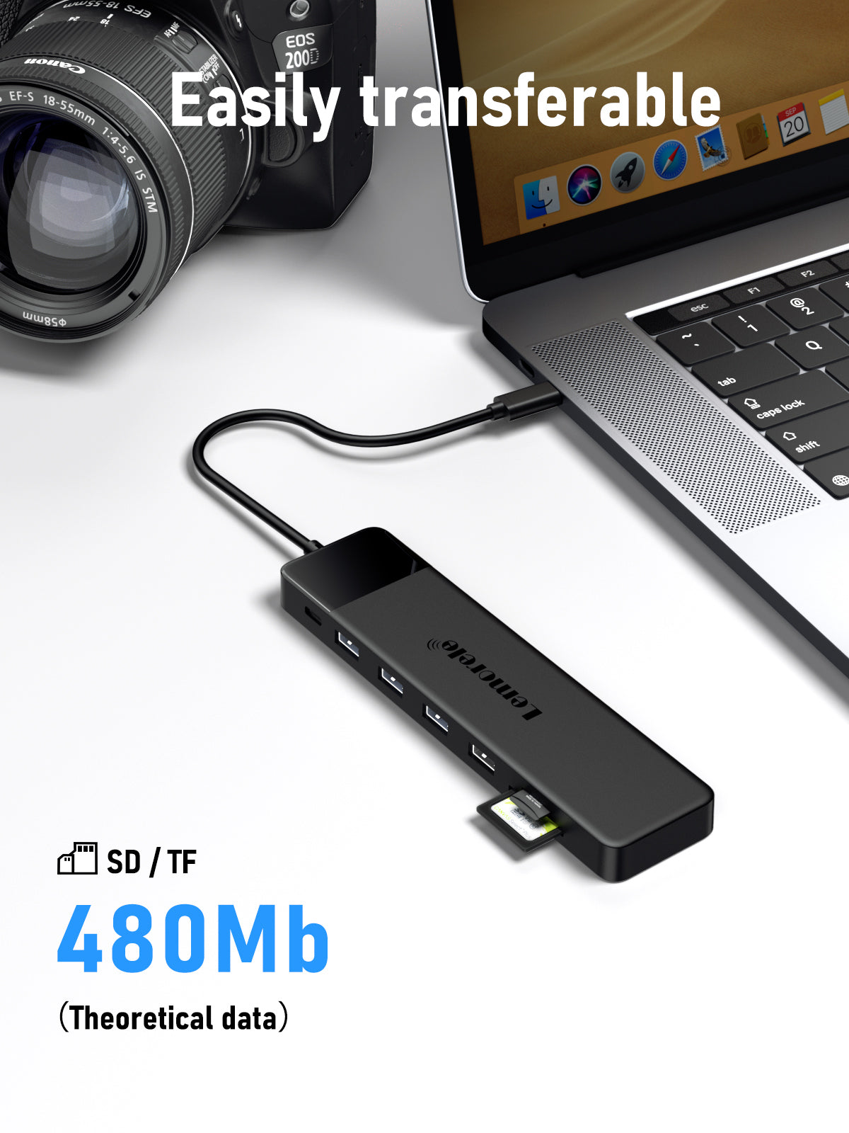 LEMORELE™ TC200 USB C 3-in-1 Docking Station with HDMI, USB 3.0 & PD Charging - Perfect for MacBook, Windows Laptops & Tablets - Home Office & Travel Essential