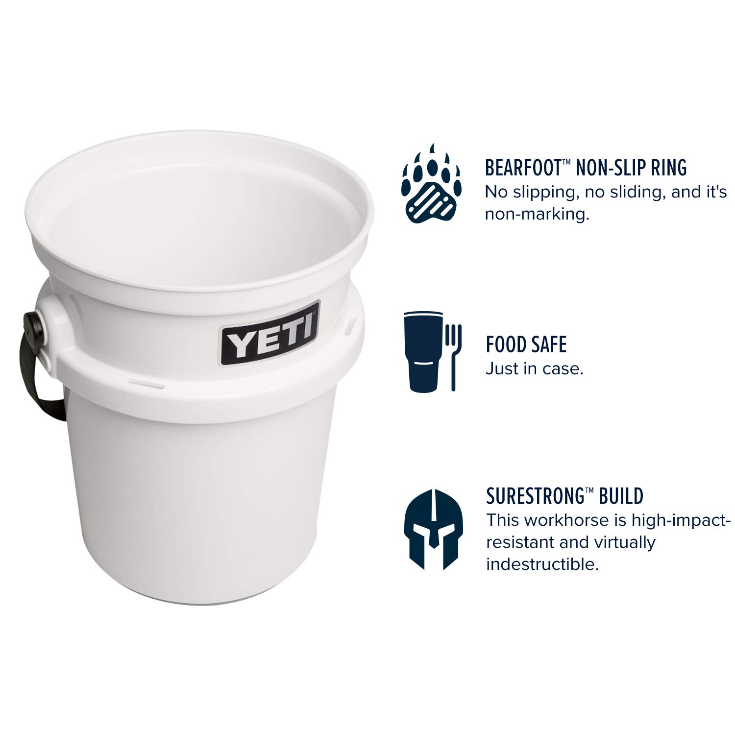 YETI Loadout 5-Gallon Heavy Duty Bucket - Durable, Impact Resistant for Fishing, Camping & Outdoor Utility - Perfect for Tackle Storage, Hunting Gear & Worksite Organization